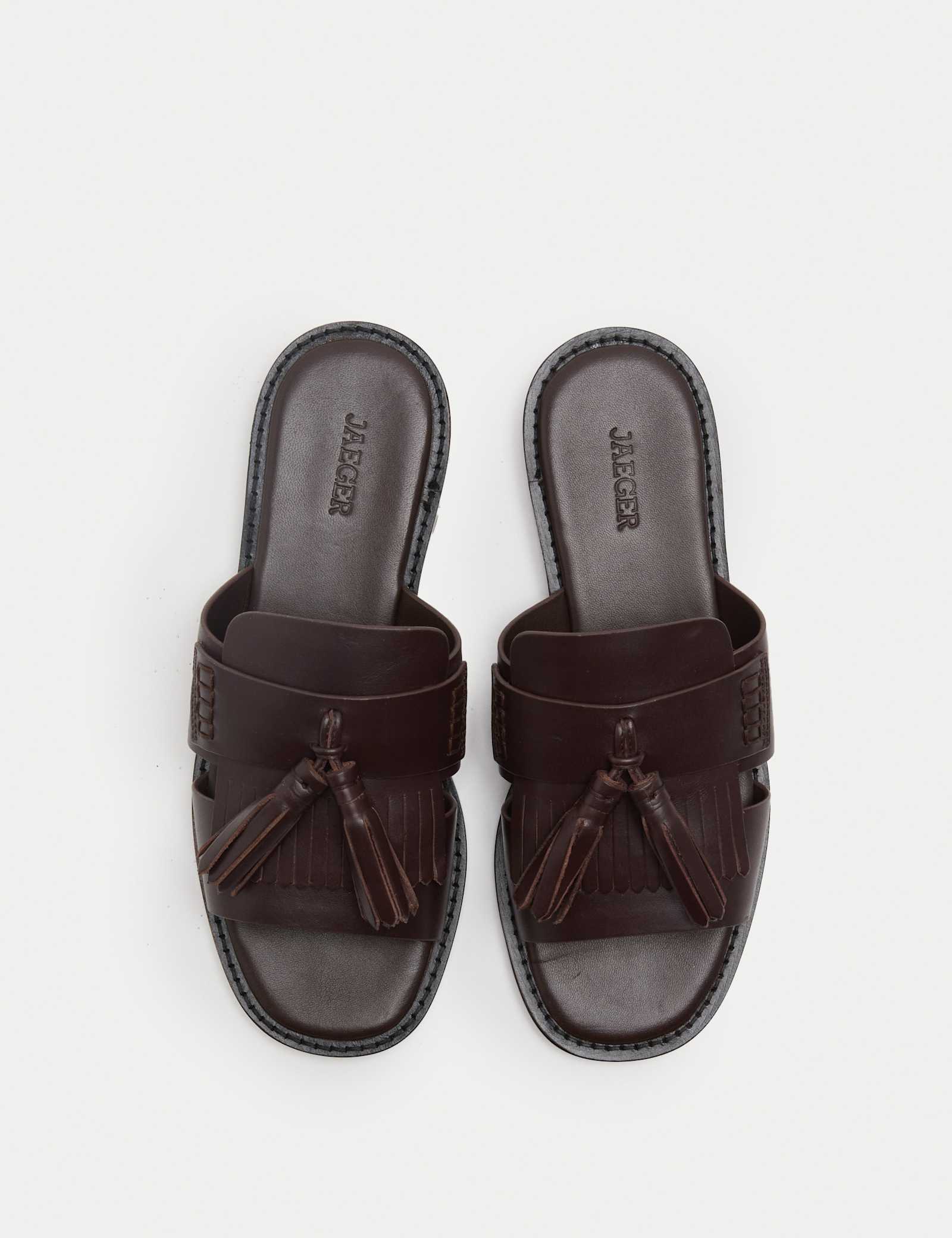 Leather Tassel Flat Loafer Mules - image 3
