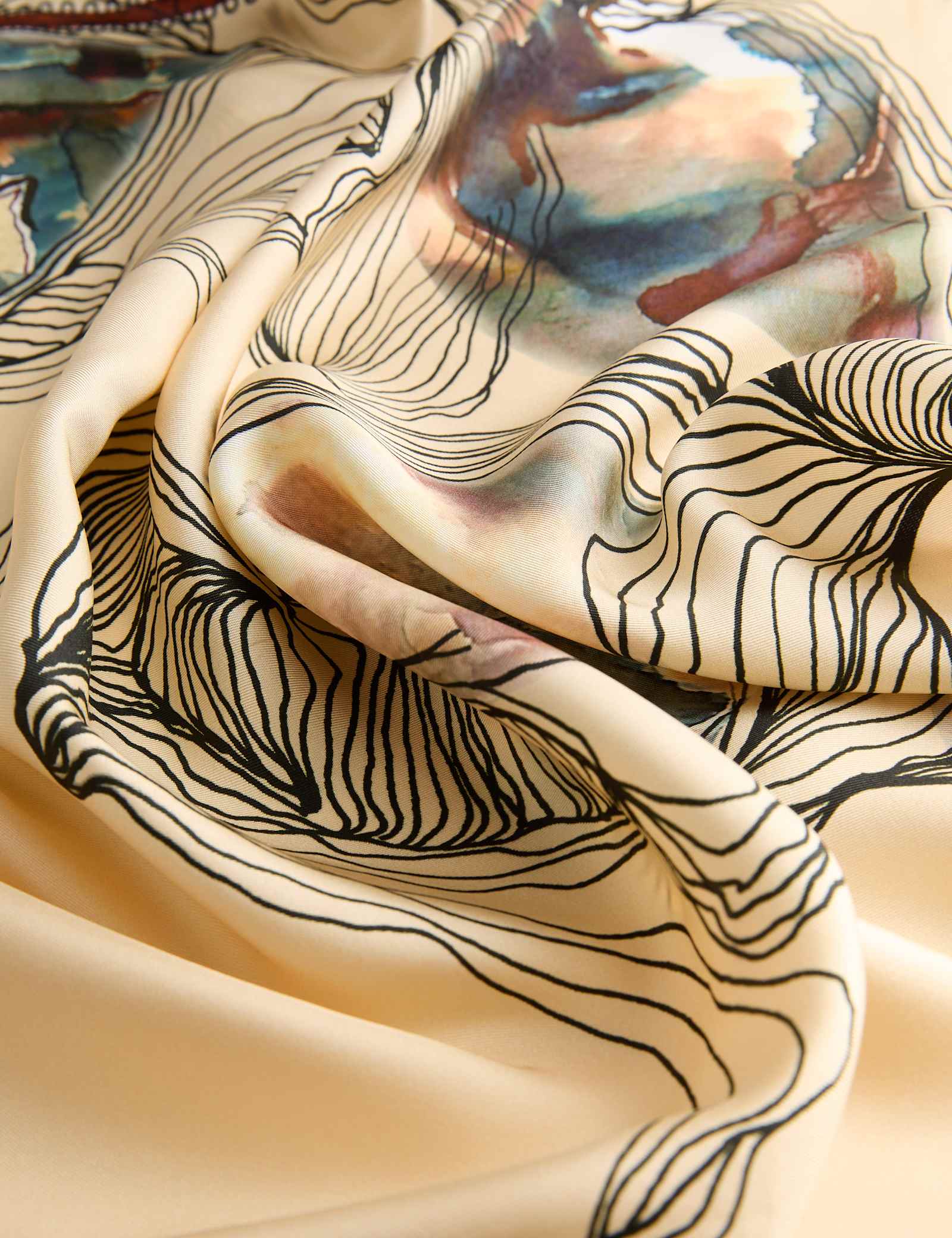 Pure Silk Oyster Print Scarf - image 4