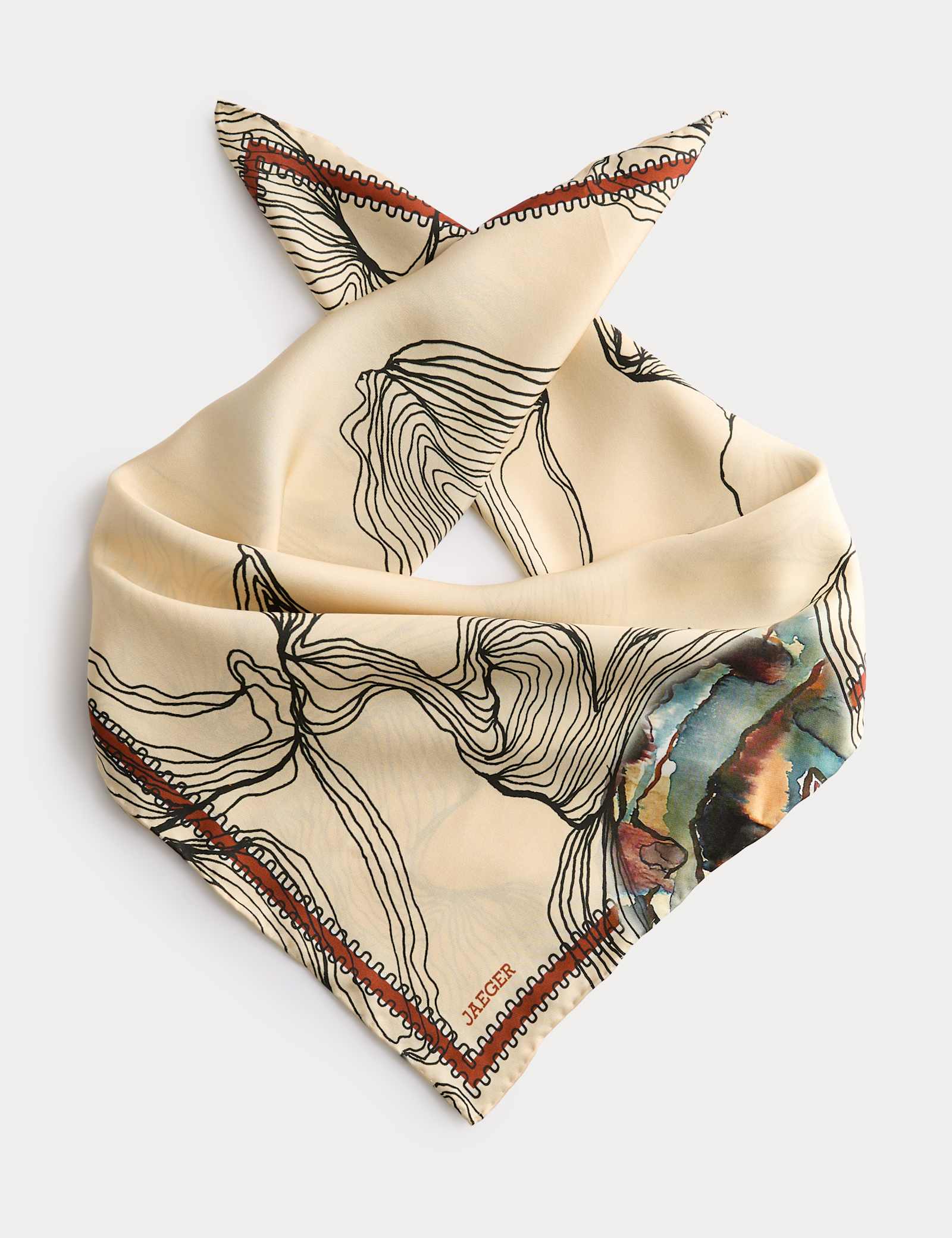 Pure Silk Oyster Print Scarf - image 1