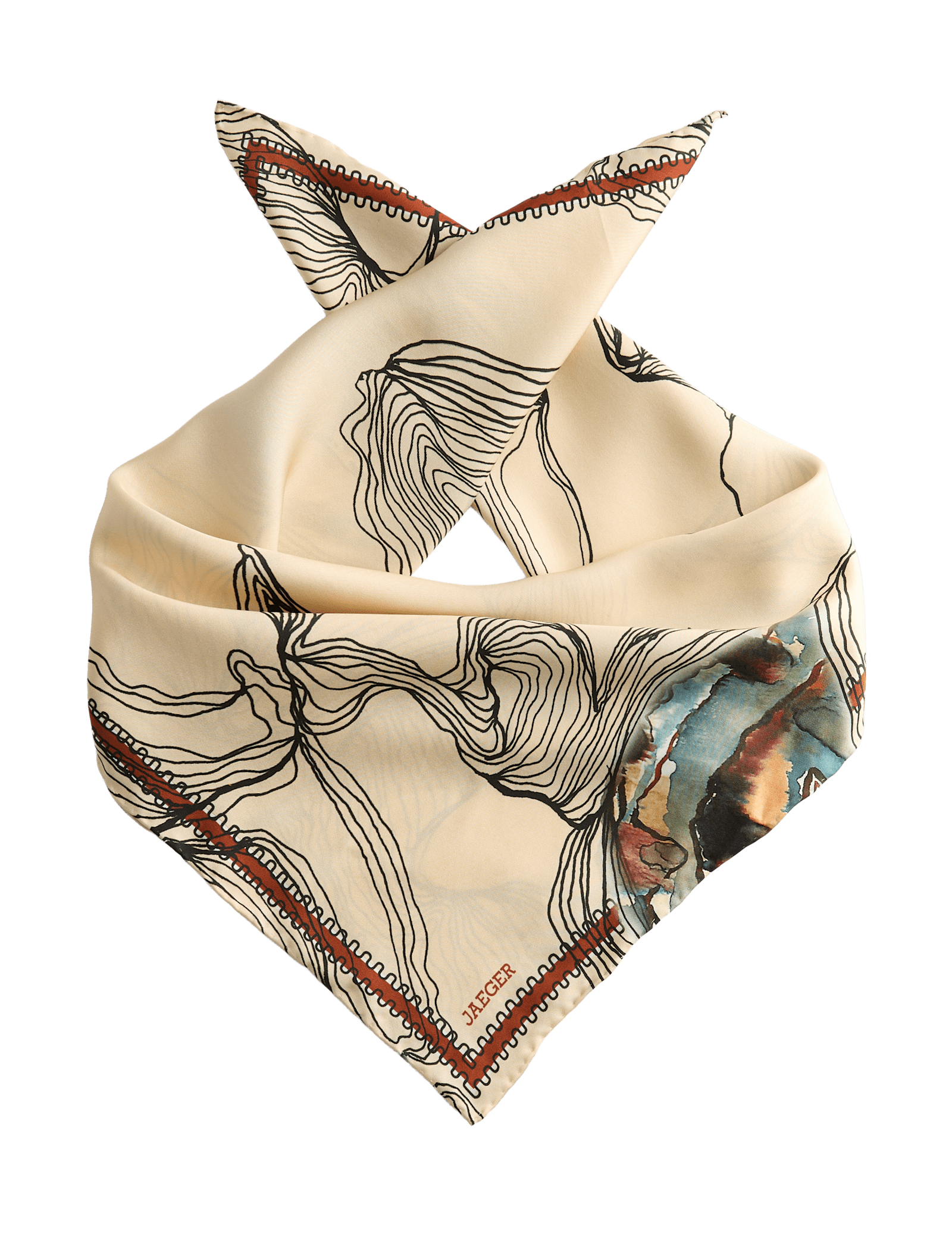 Pure Silk Oyster Print Scarf - image 2