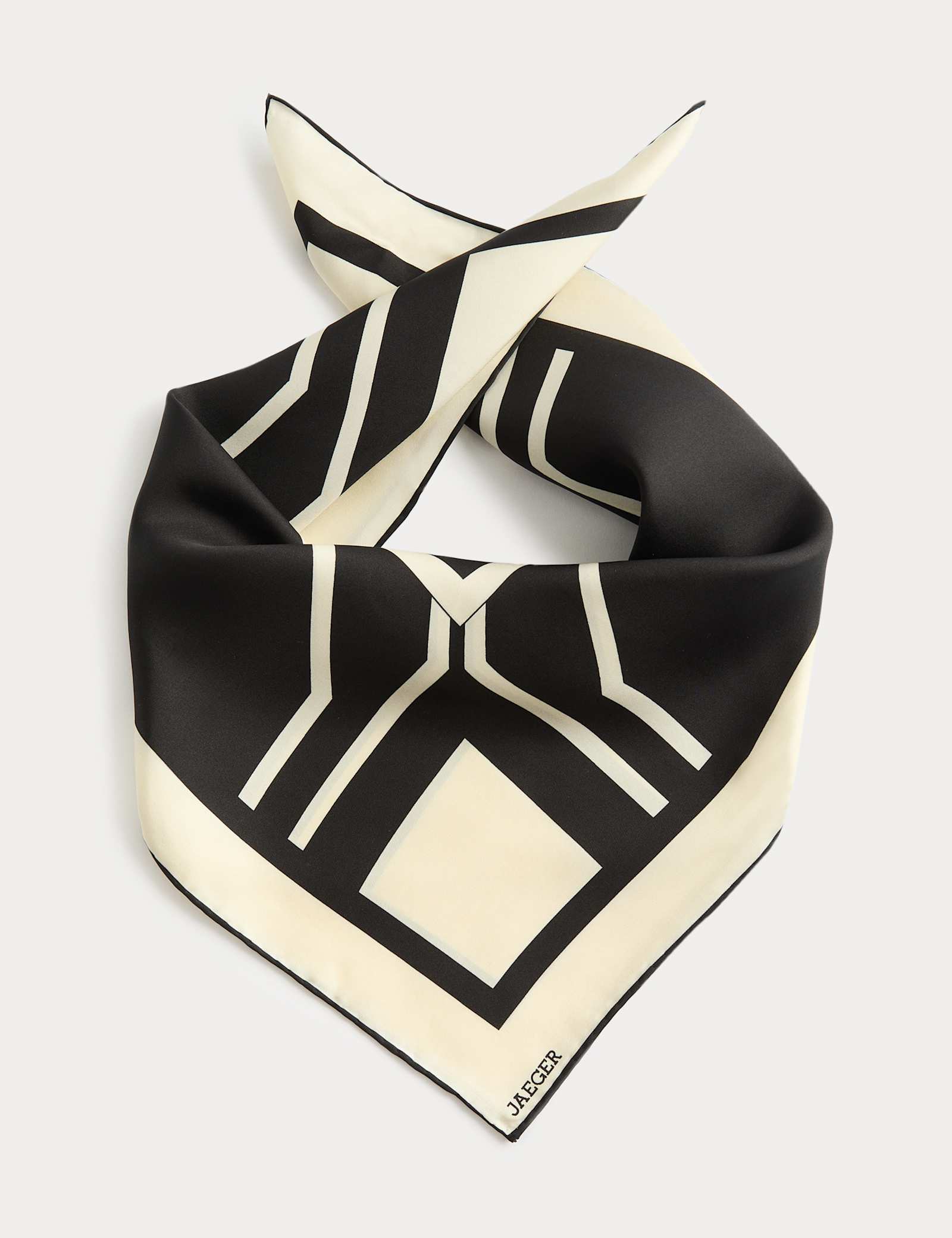 Pure Silk Geometric Scarf - image 1