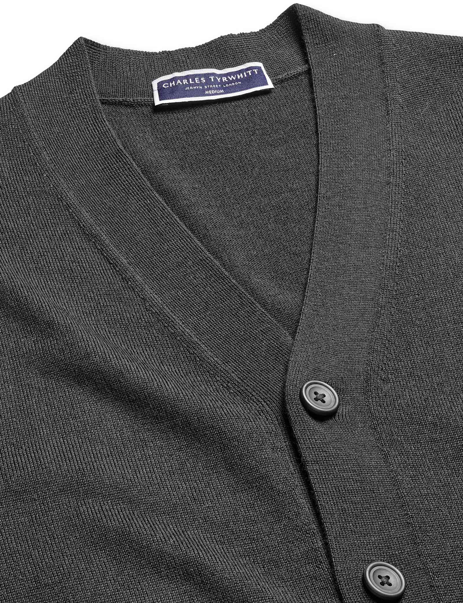Pure Merino Wool V-Neck Cardigan - image 4