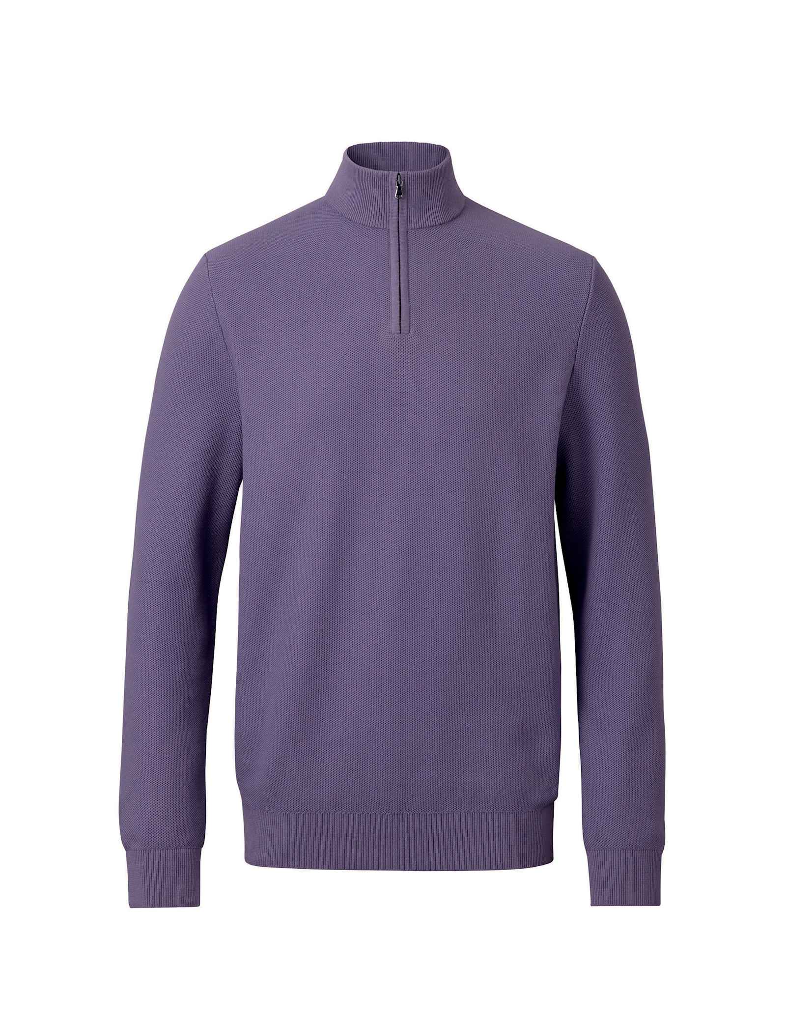 Pure Cotton Textured Half-Zip Jumper - image 1