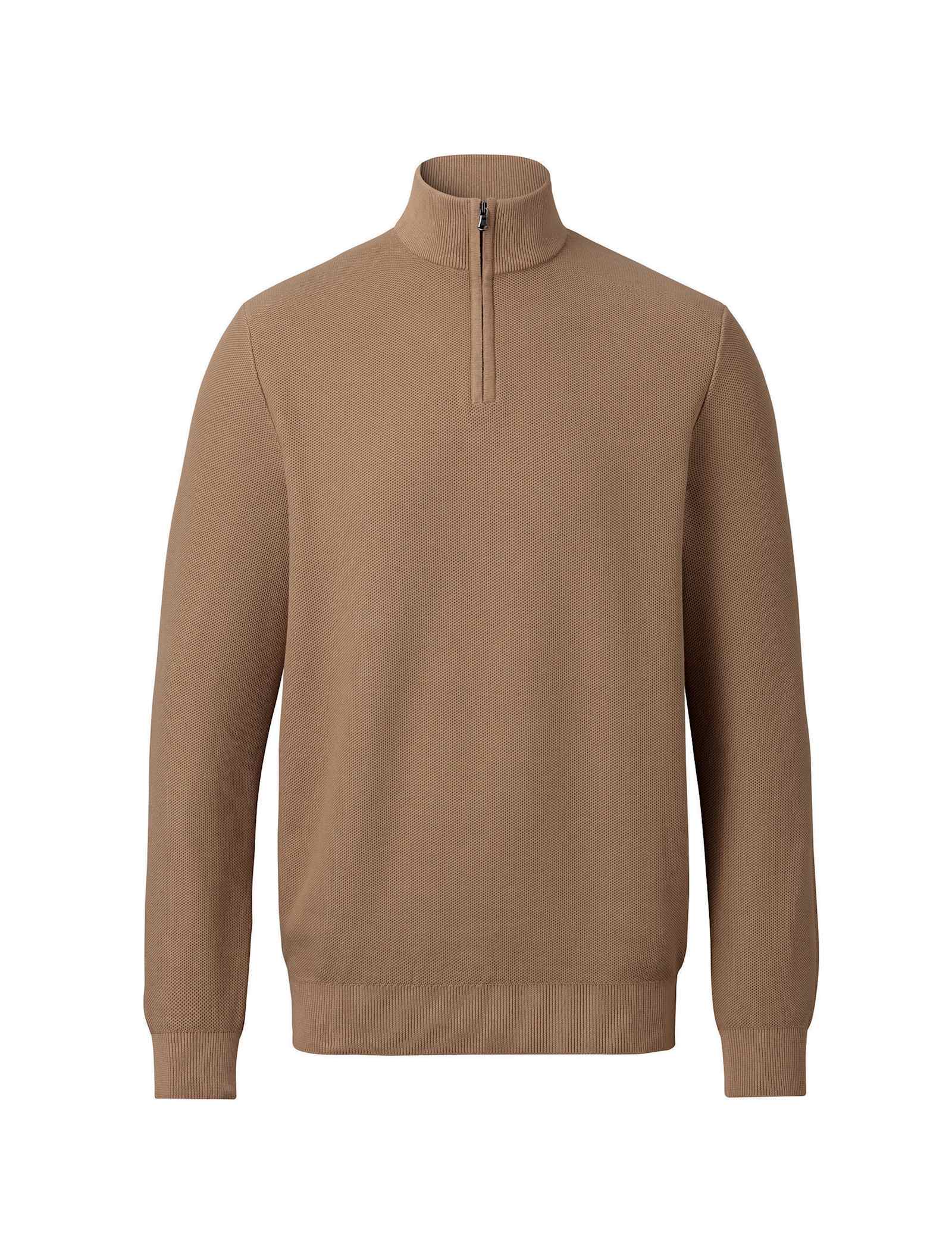 Pure Cotton Textured Half-Zip Jumper - image 2