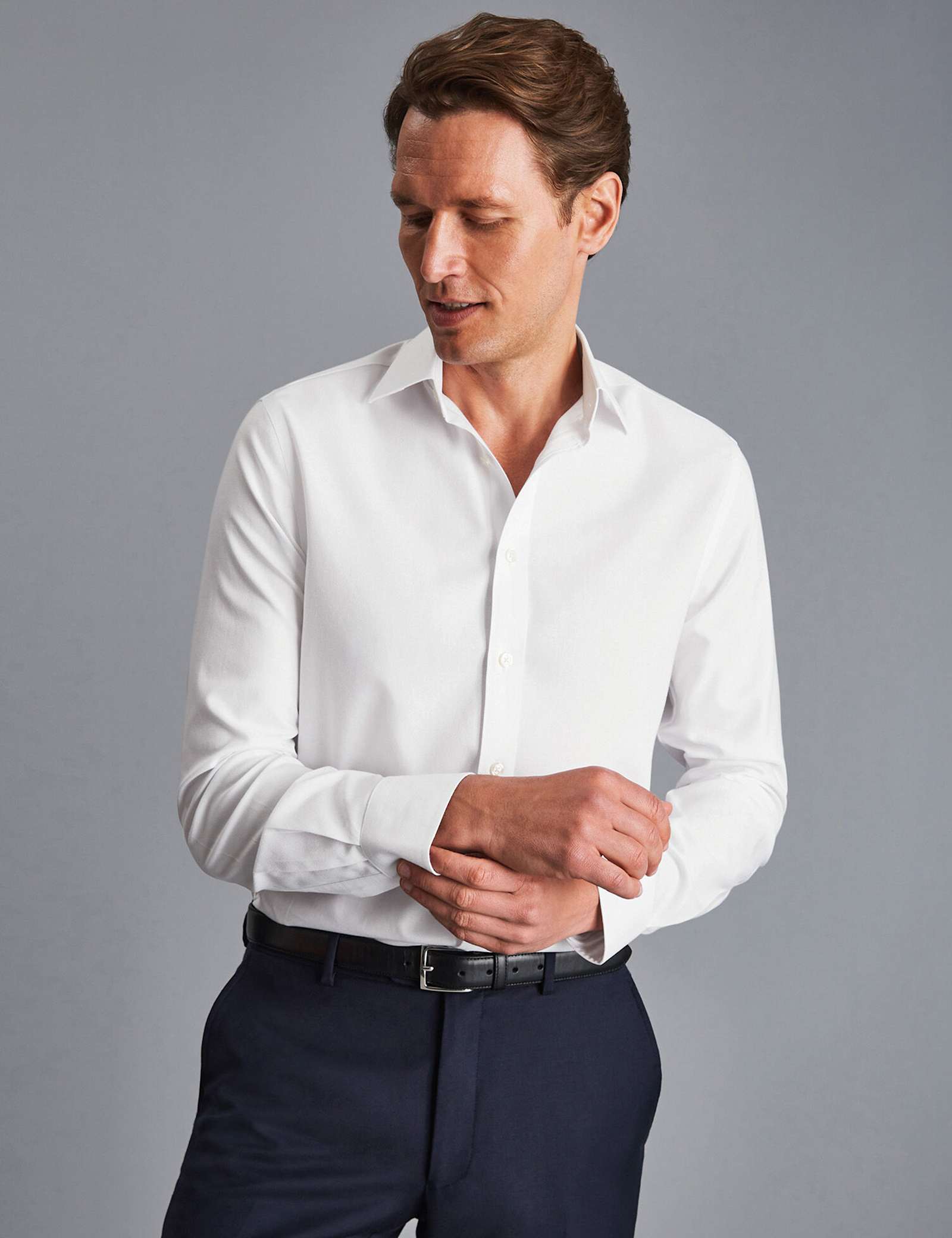 Slim Fit Non Iron Pure Cotton Oxford Shirt - image 4