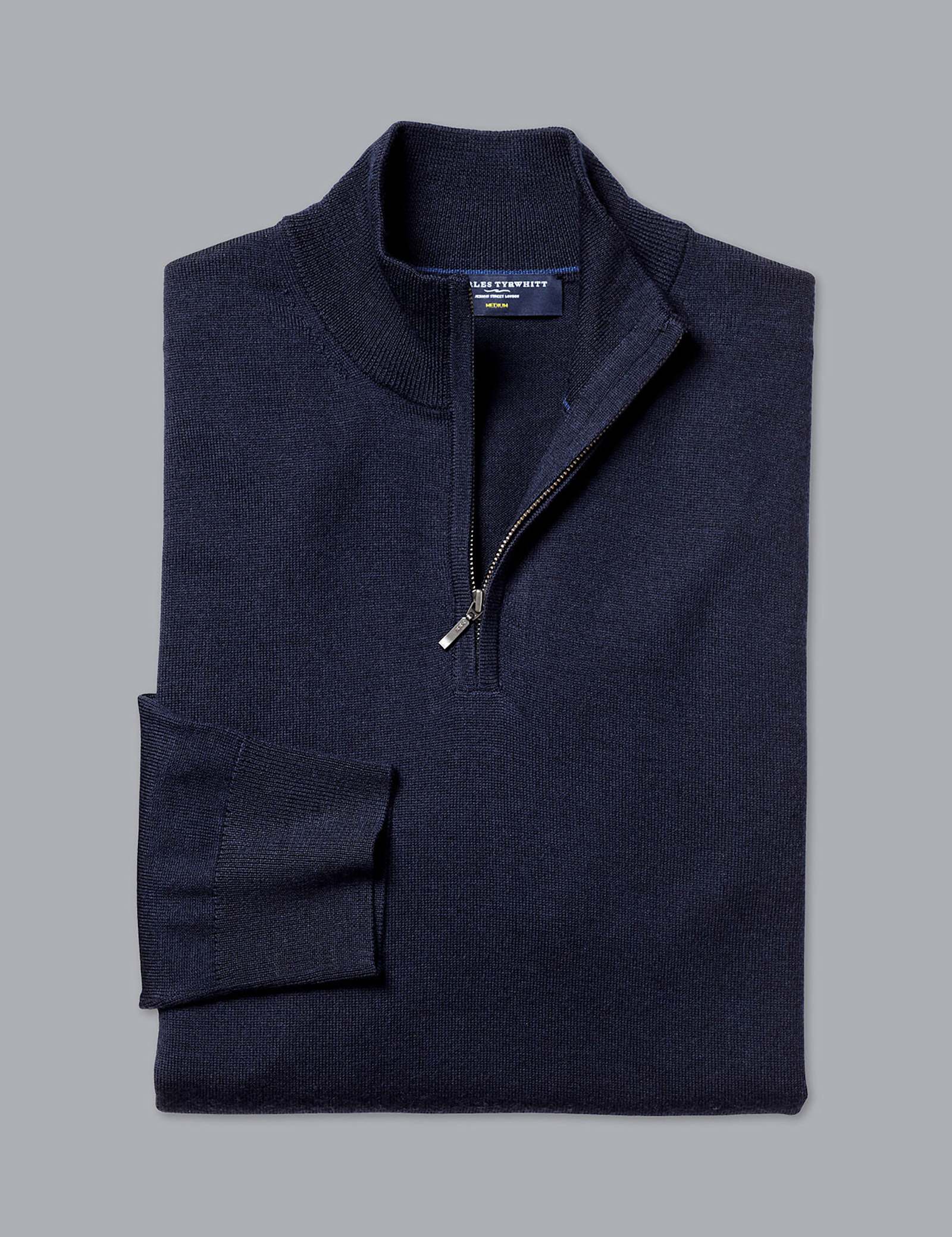 Pure Merino Wool Half Zip Jumper - image 4
