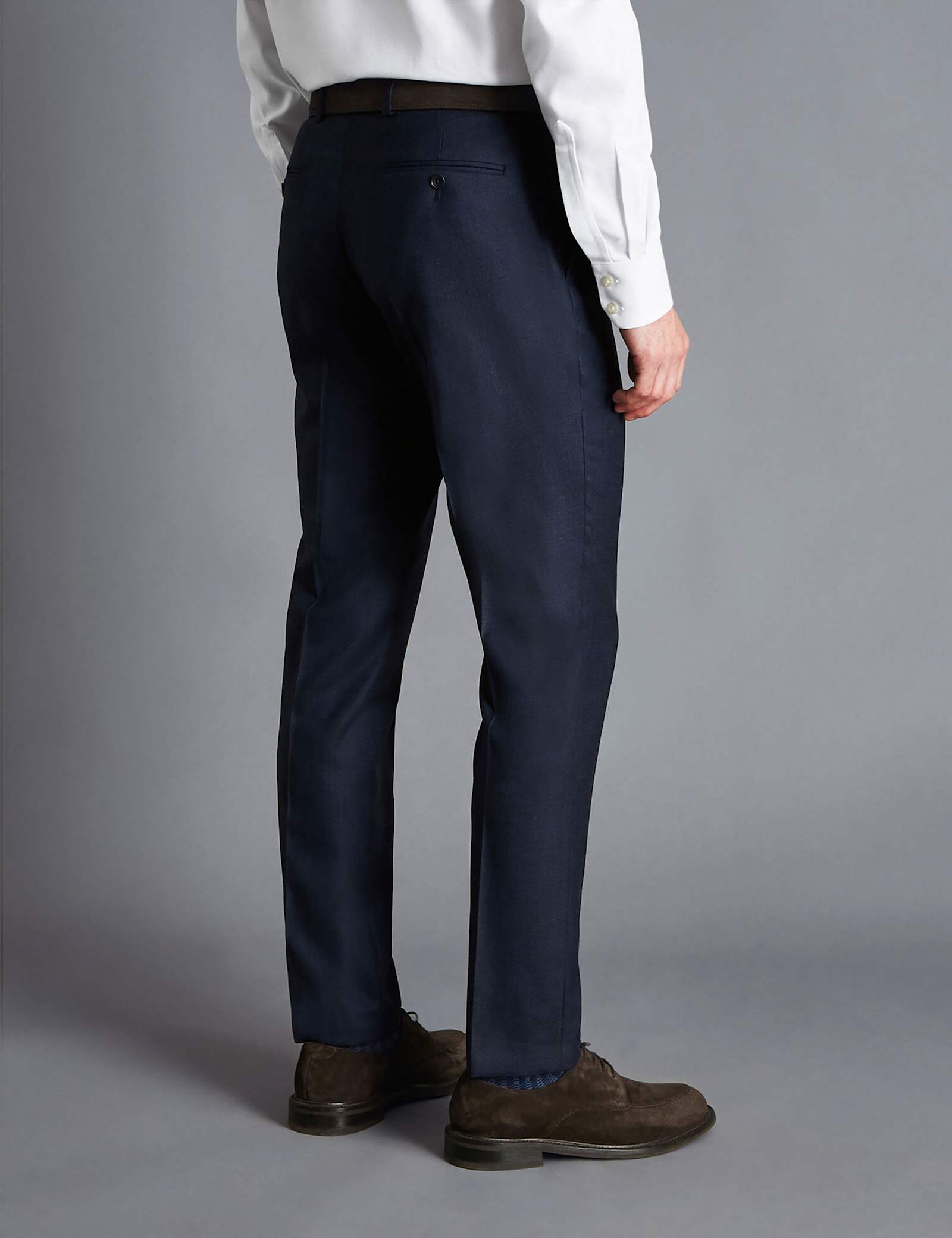Slim Fit Super 120s Wool Suit Trousers - image 4