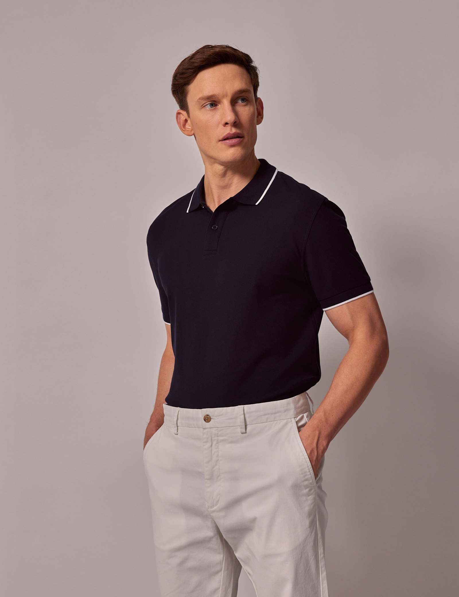 Pure Cotton Tipped Polo Shirt - image 2