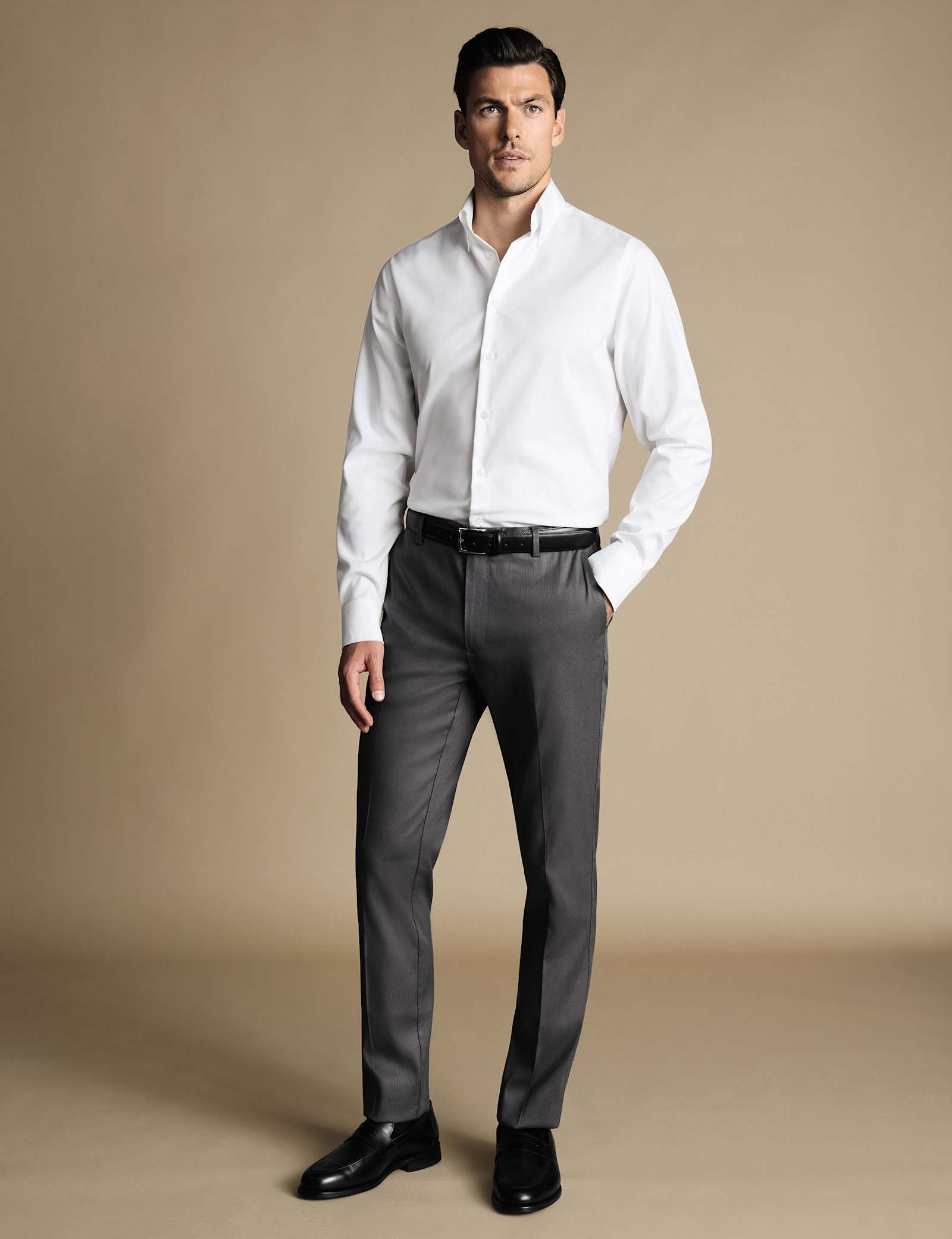Slim Fit Cotton Rich Textured Trousers - image 3