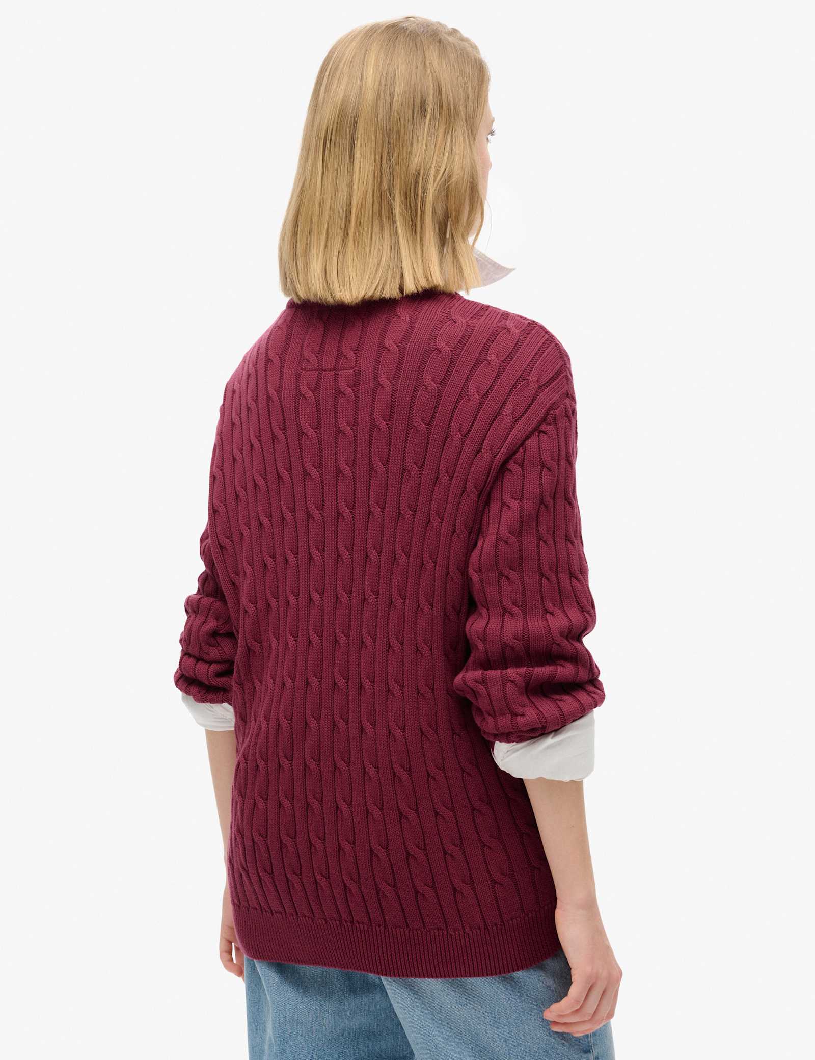 Pure Cotton Cable Knit V-Neck Jumper - image 4