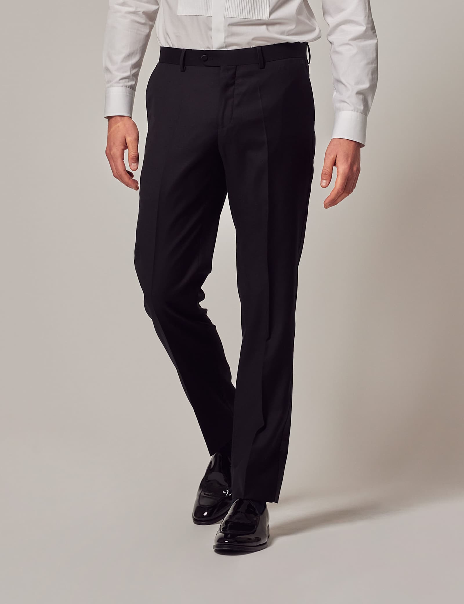 Slim Fit Pure Wool Tuxedo Trousers - image 1