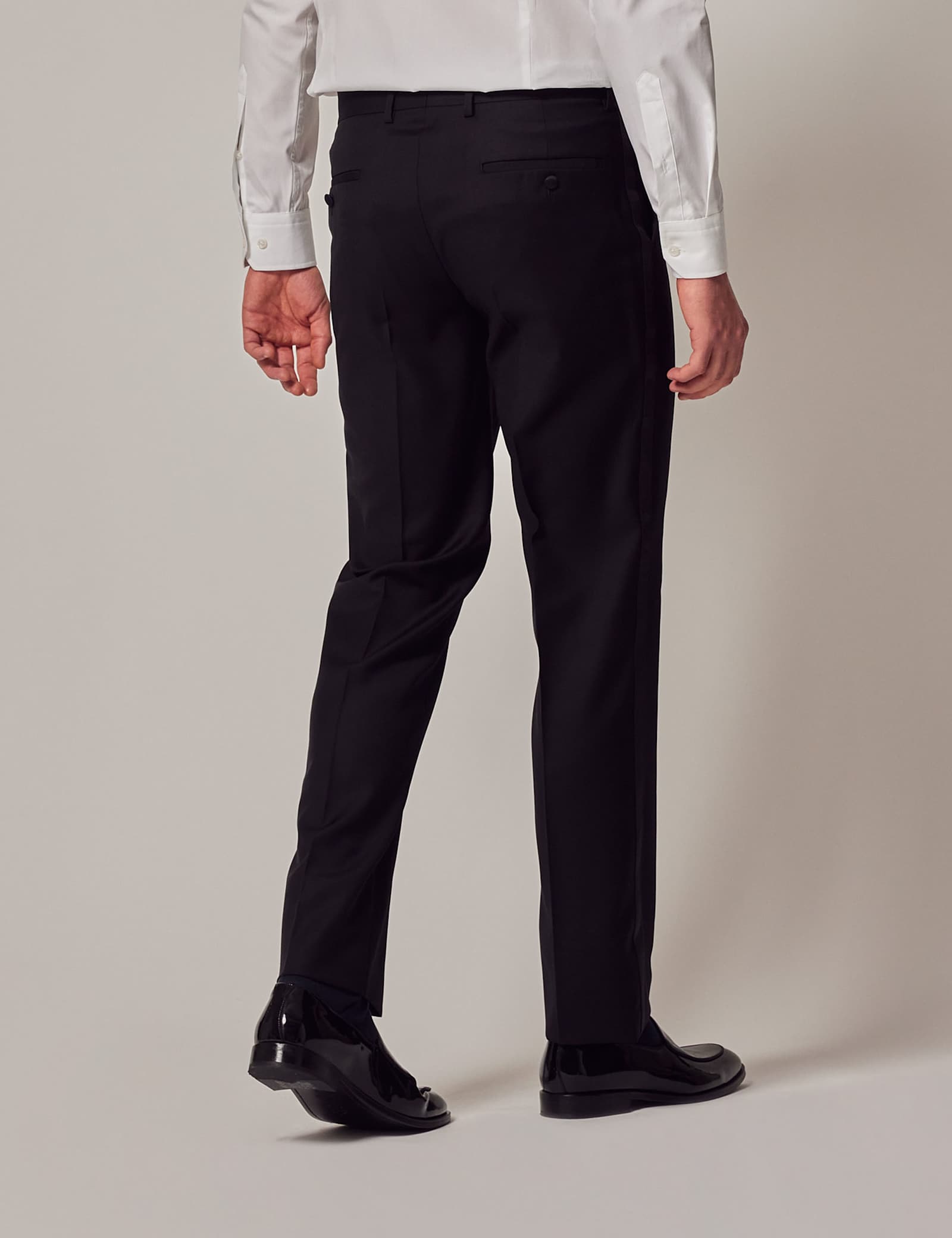 Slim Fit Pure Wool Tuxedo Trousers - image 4