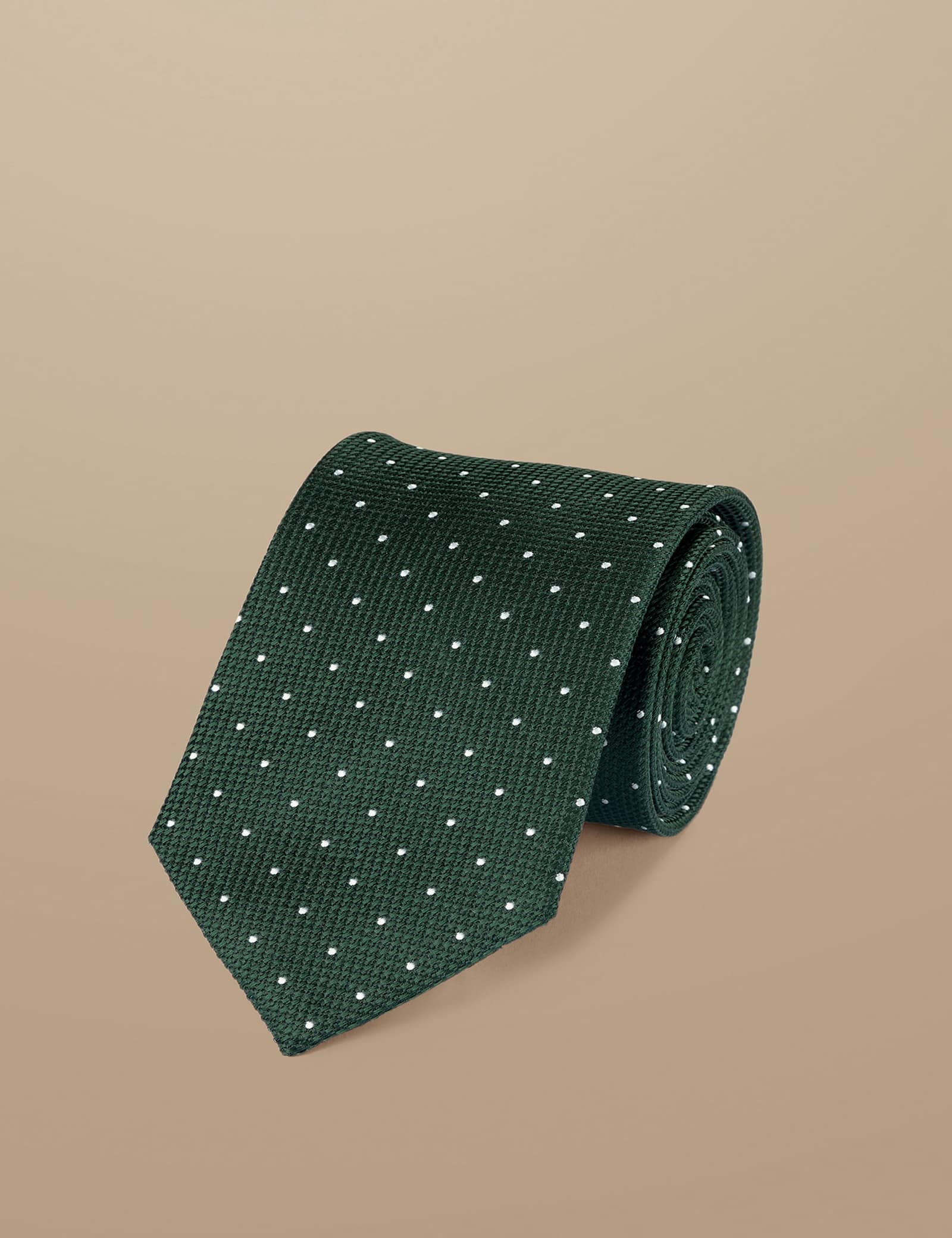 Polka Dot Pure Silk Tie - image 3
