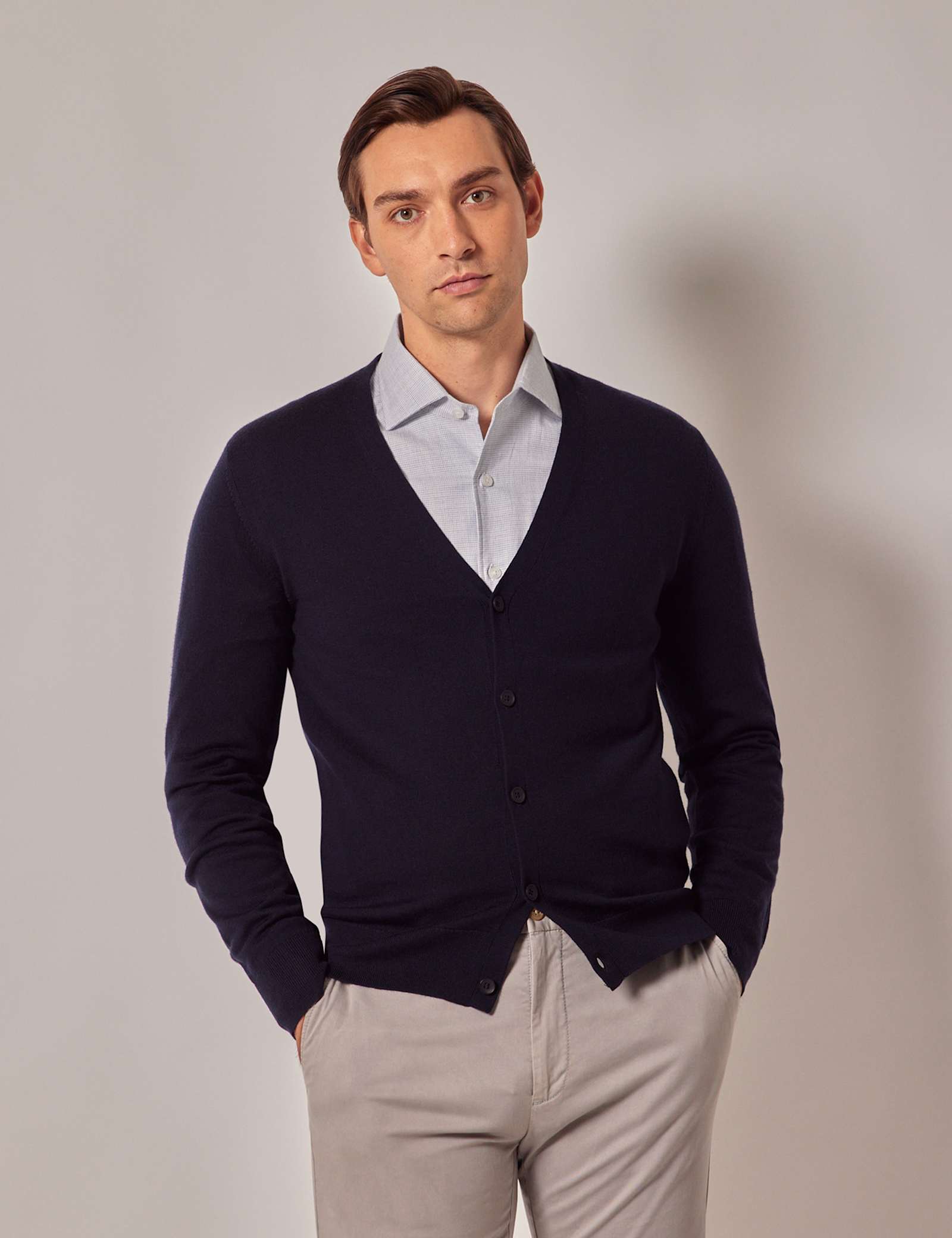 Pure Merino Wool V-Neck Cardigan - image 2