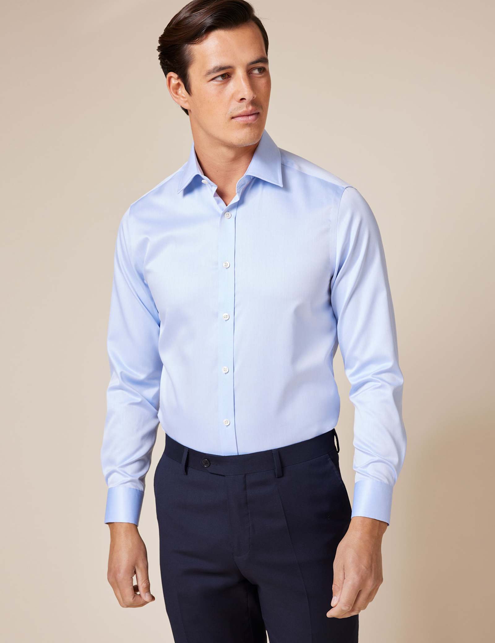 Slim Fit Non Iron Pure Cotton Twill Shirt - image 4