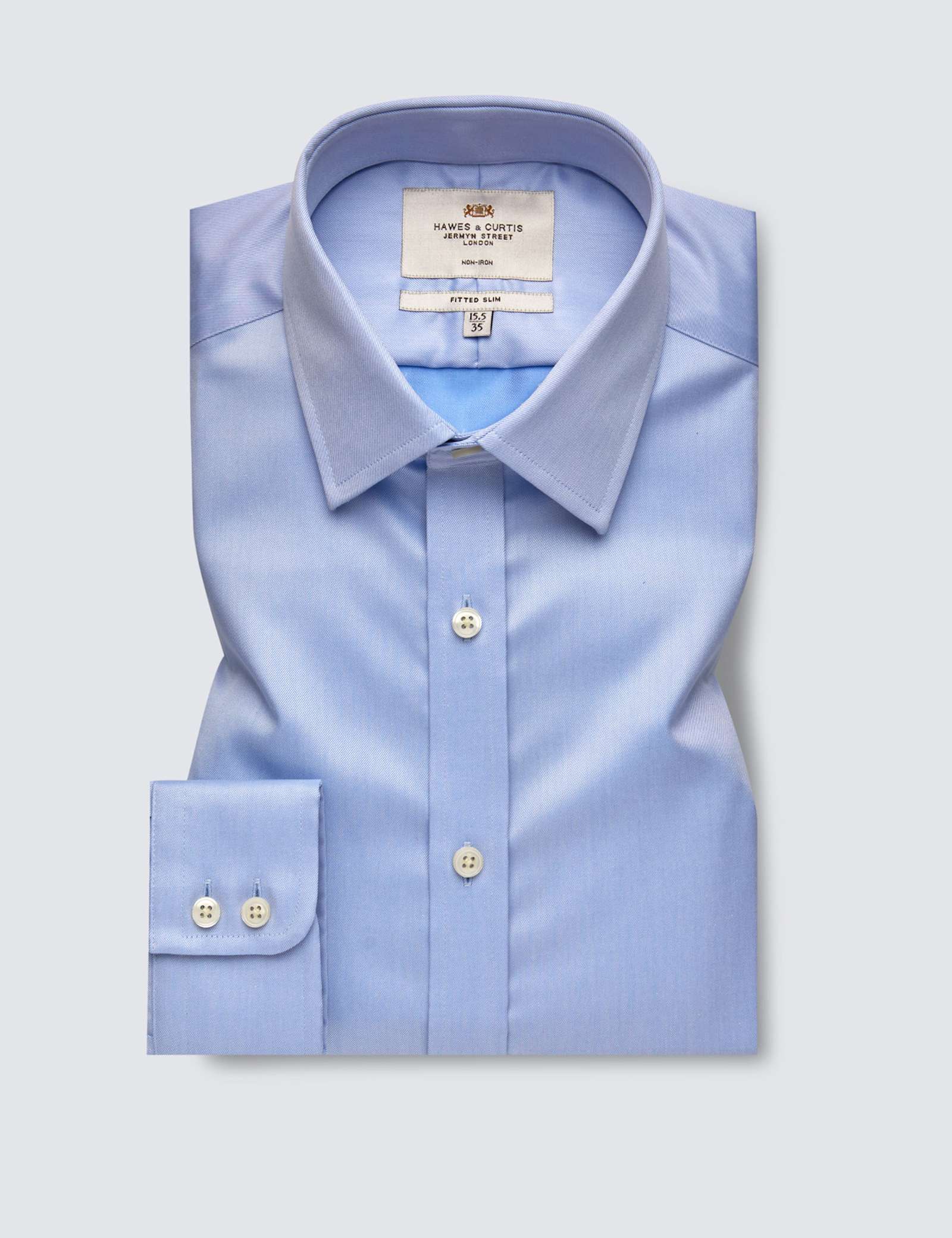 Slim Fit Non Iron Pure Cotton Twill Shirt - image 2