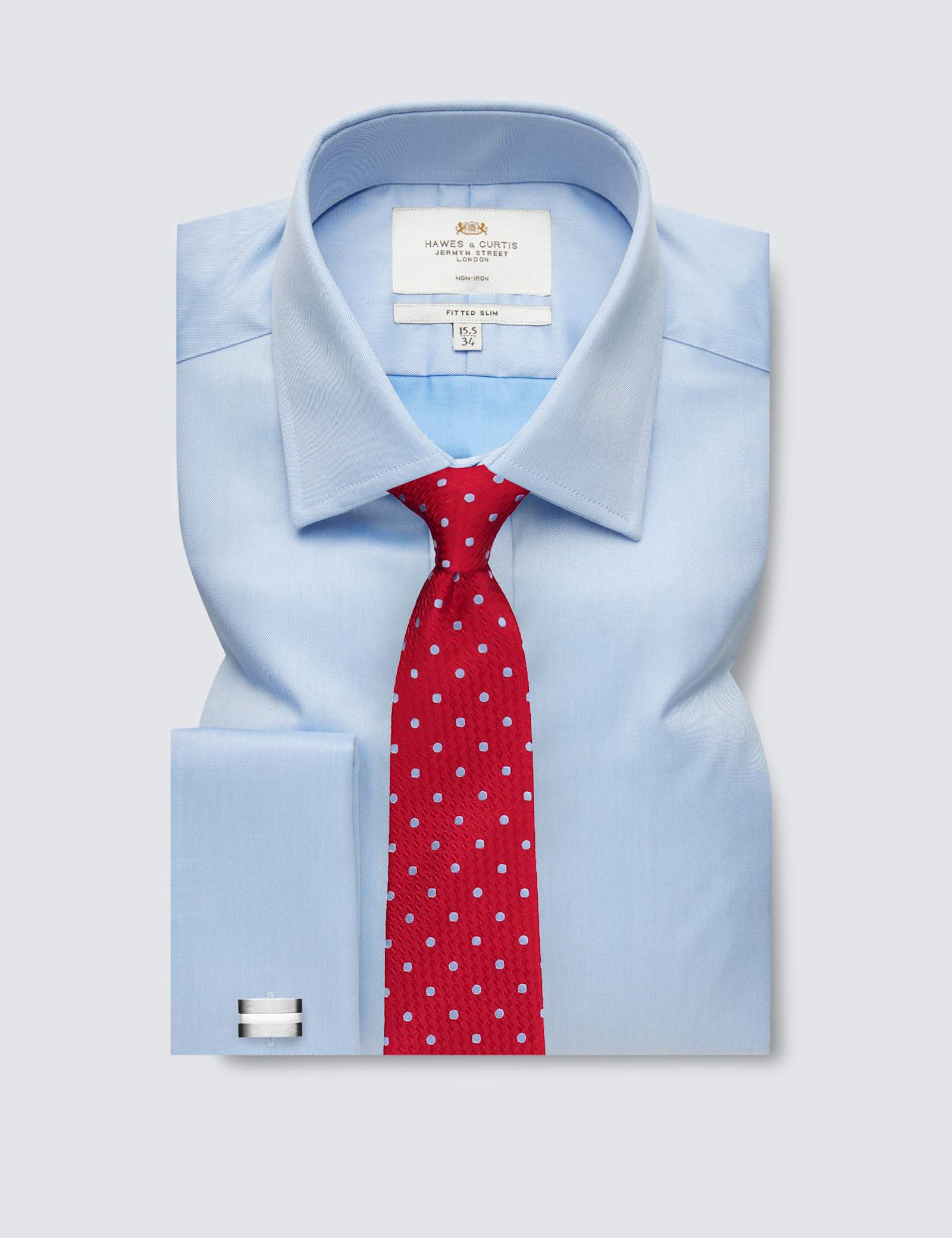 Fitted Slim Non Iron Pure Cotton Twill Shirt - image 3