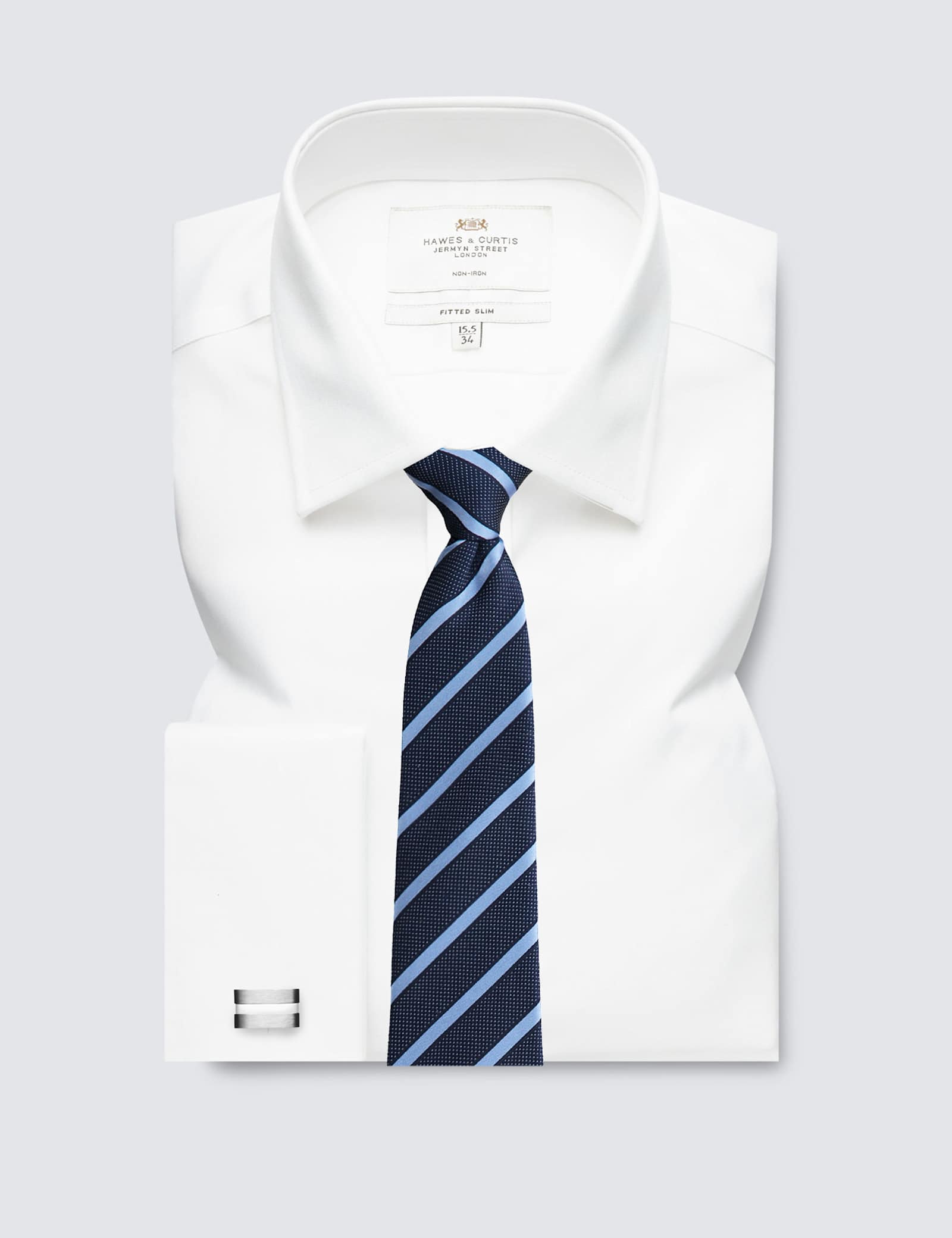 Fitted Slim Non Iron Pure Cotton Twill Shirt - image 5