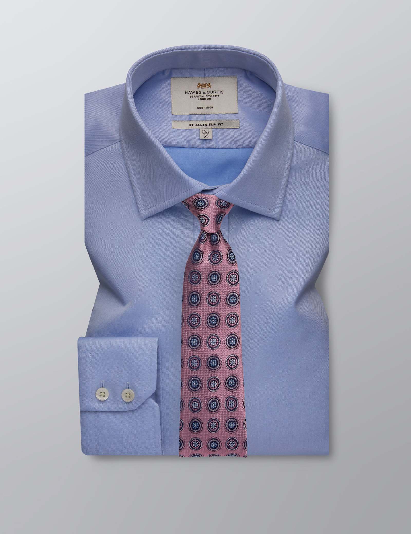 Slim Fit Non Iron Pure Cotton Twill Shirt - image 5