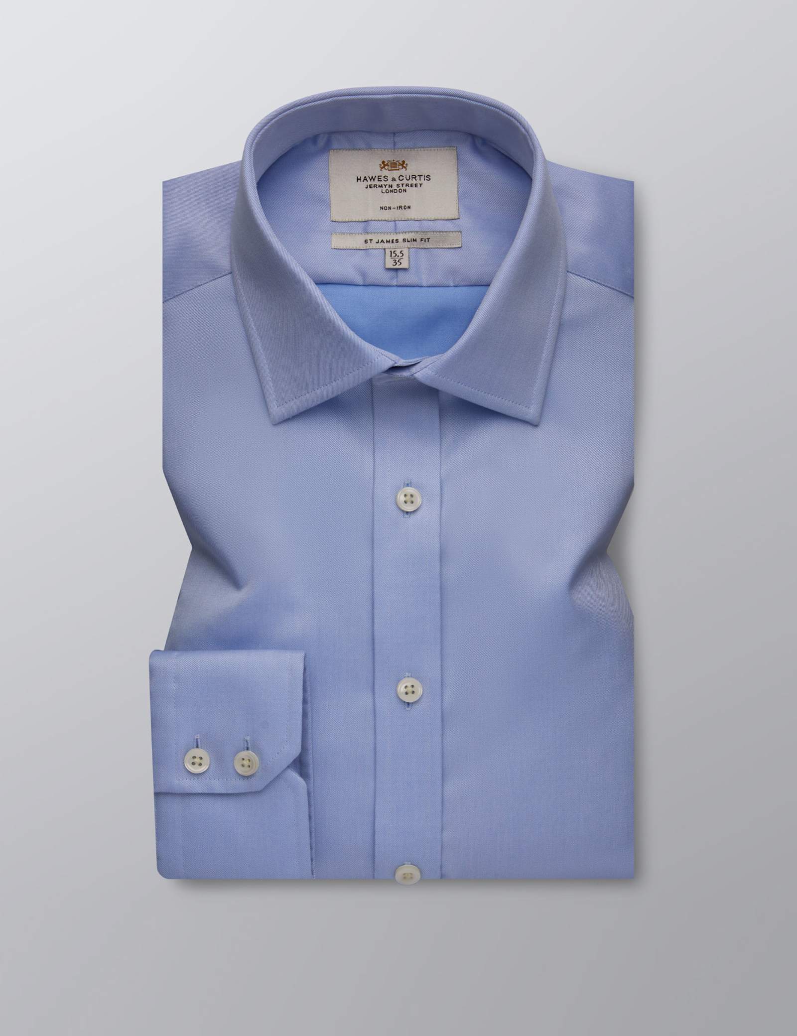 Slim Fit Non Iron Pure Cotton Twill Shirt - image 1