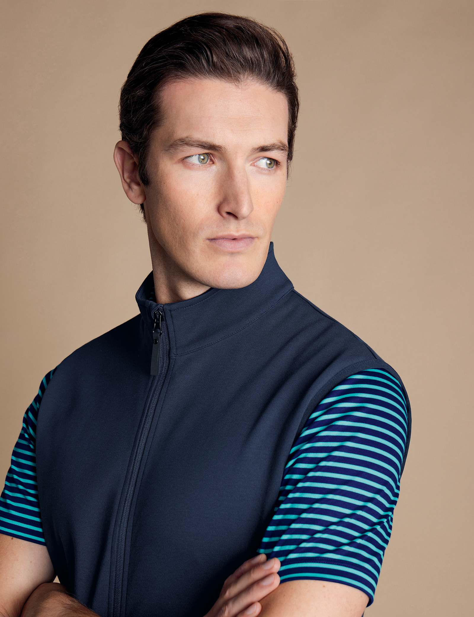 Pure Cotton Funnel Neck Zip Up Gilet - image 5