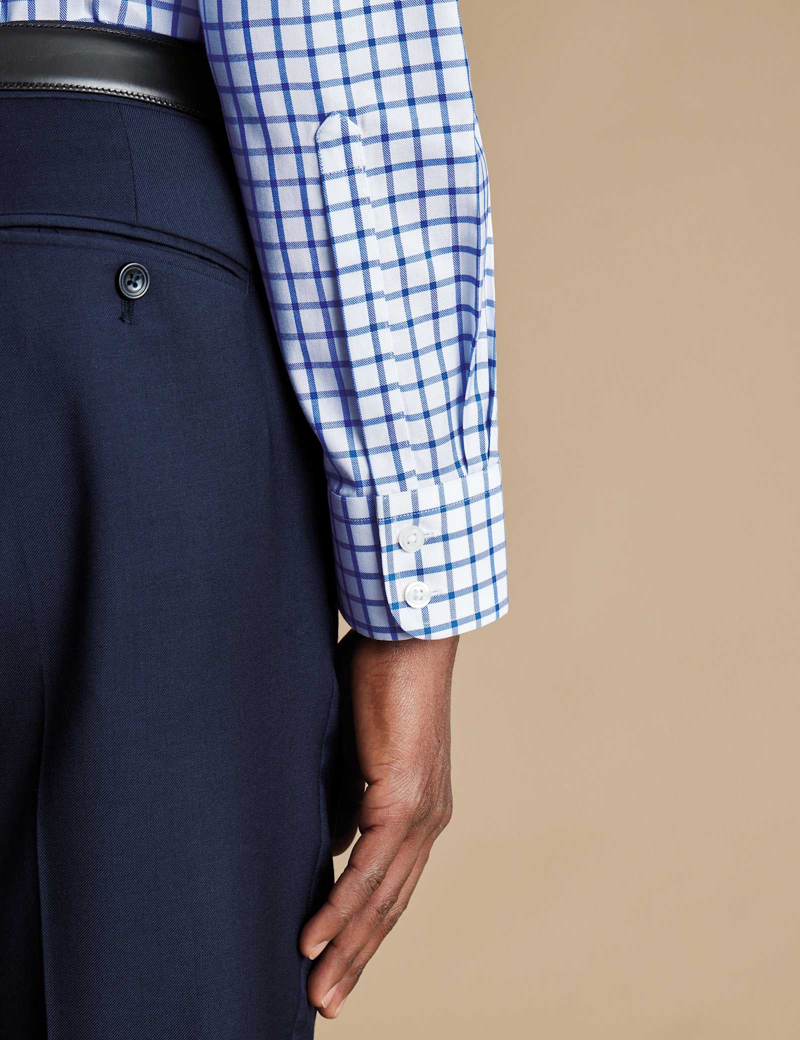 Slim Fit Non Iron Twill Check Oxford Shirt - image 3