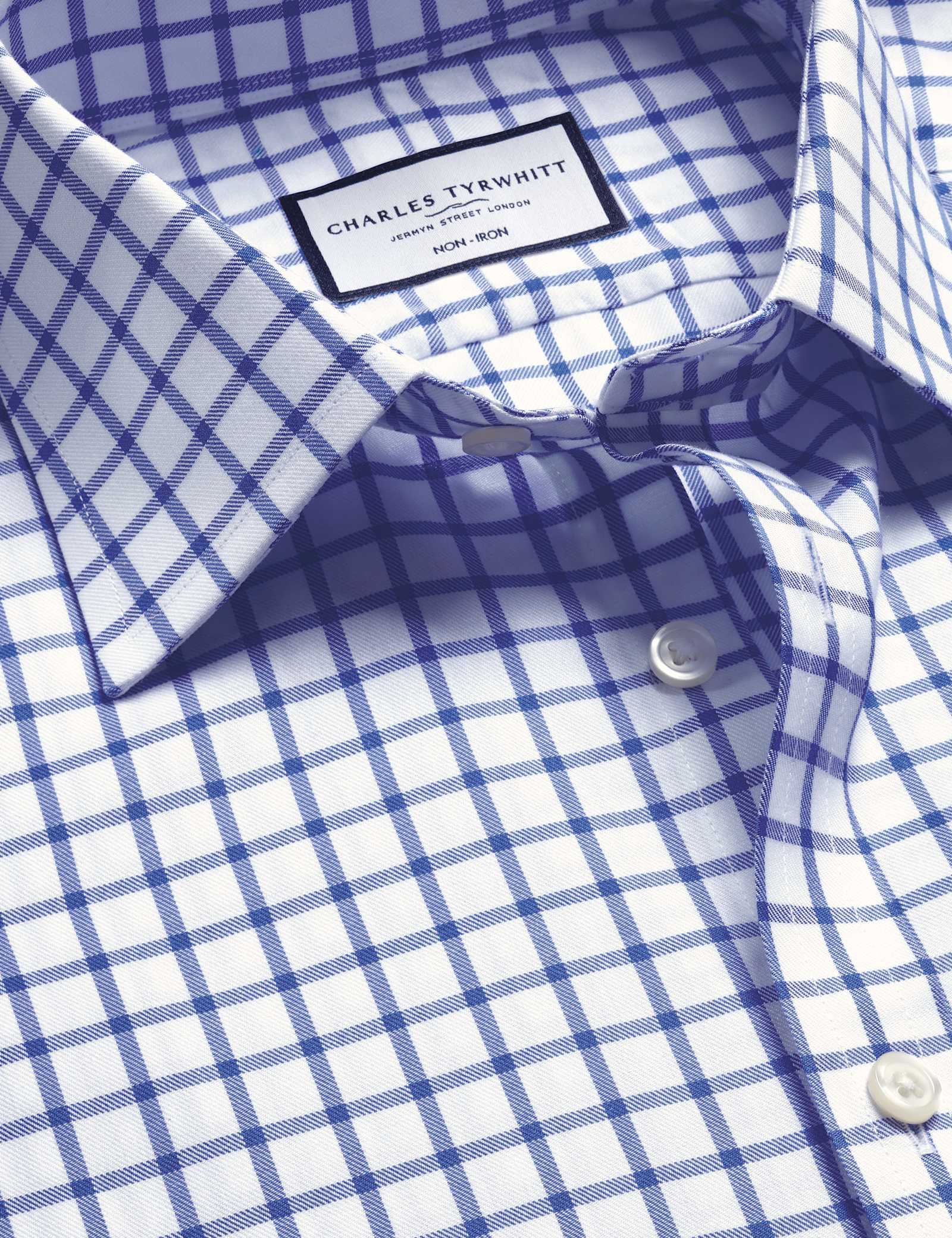 Slim Fit Non Iron Twill Check Oxford Shirt - image 2