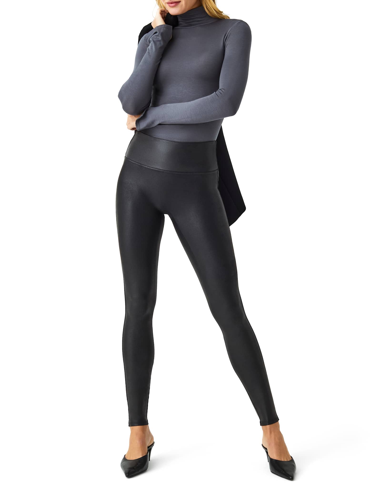 SPANXshape Faux Leather Leggings - image 1