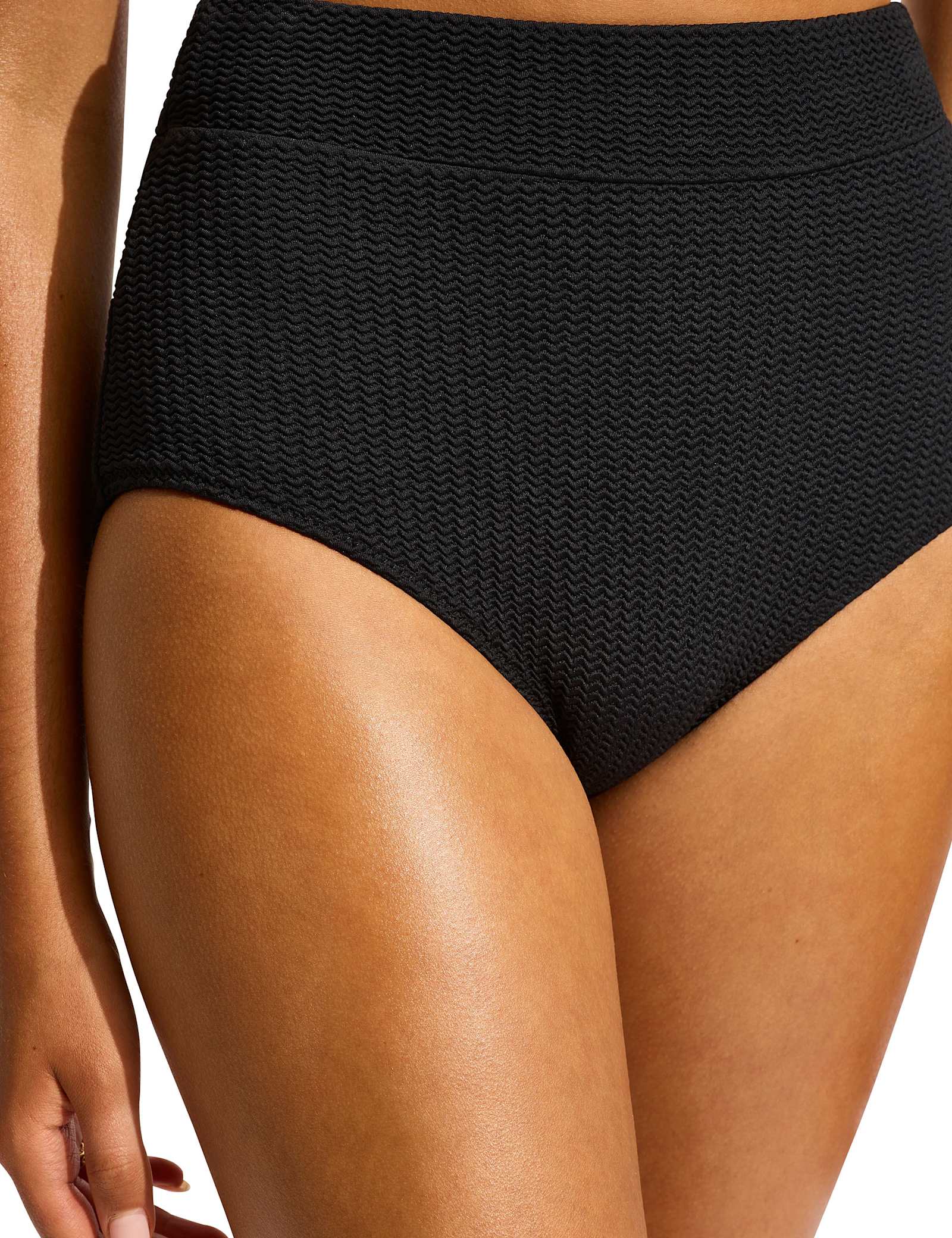 Sea Dive Textured High Waisted Bikini Bottoms - image 3
