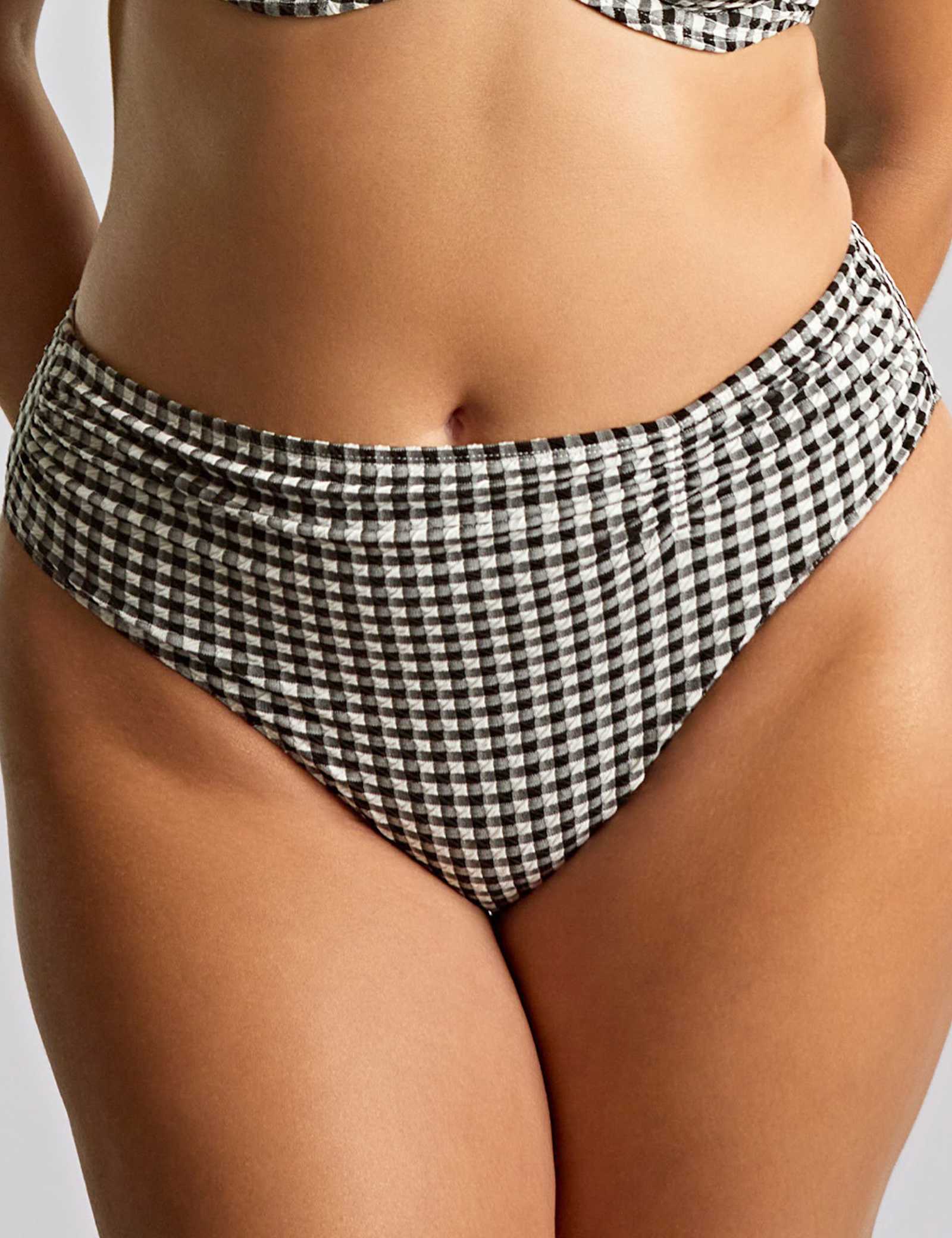 Gingham Textured Ruched Bikini Bottoms - image 5