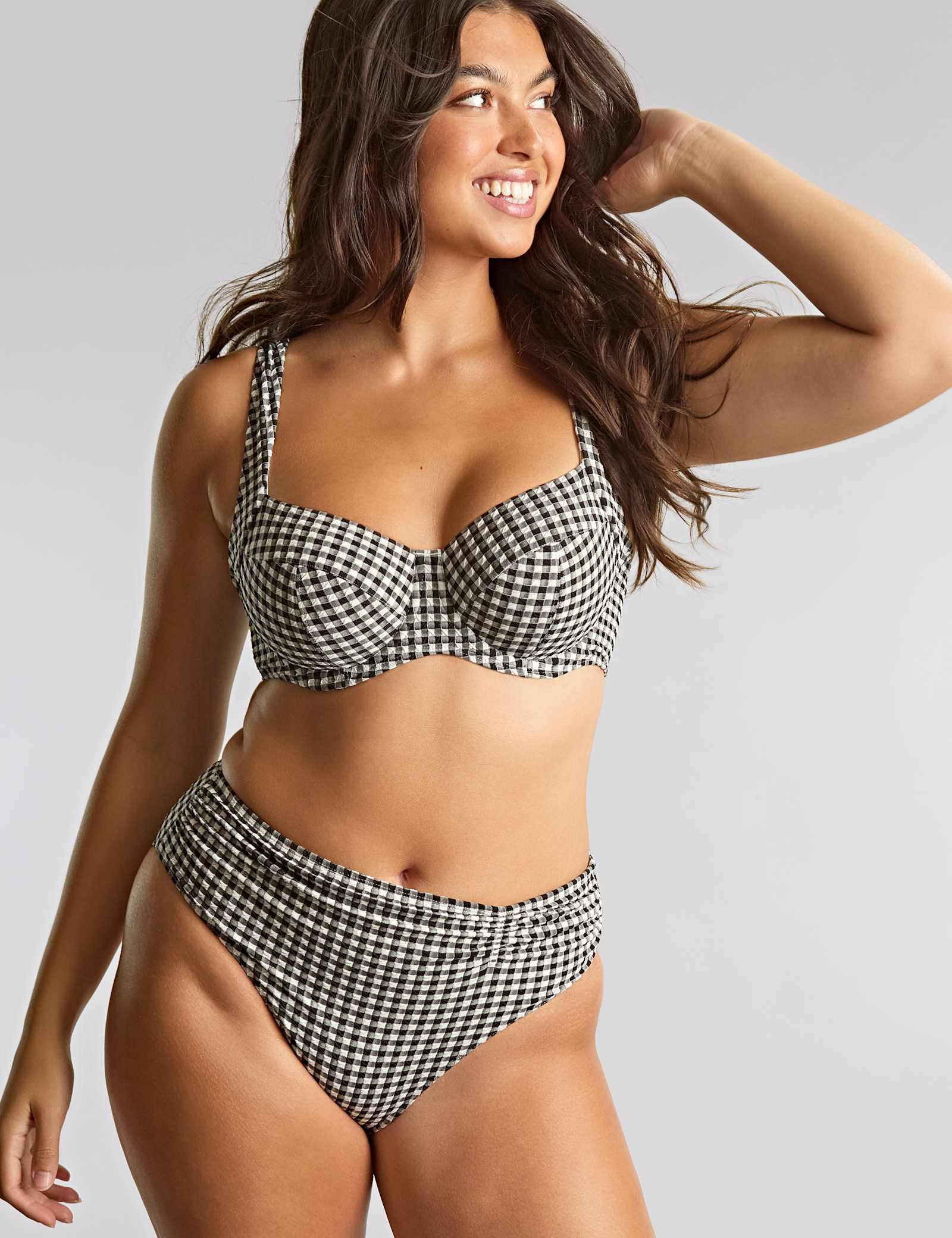 Olivia Textured Gingham Wired Bikini Top - image 3