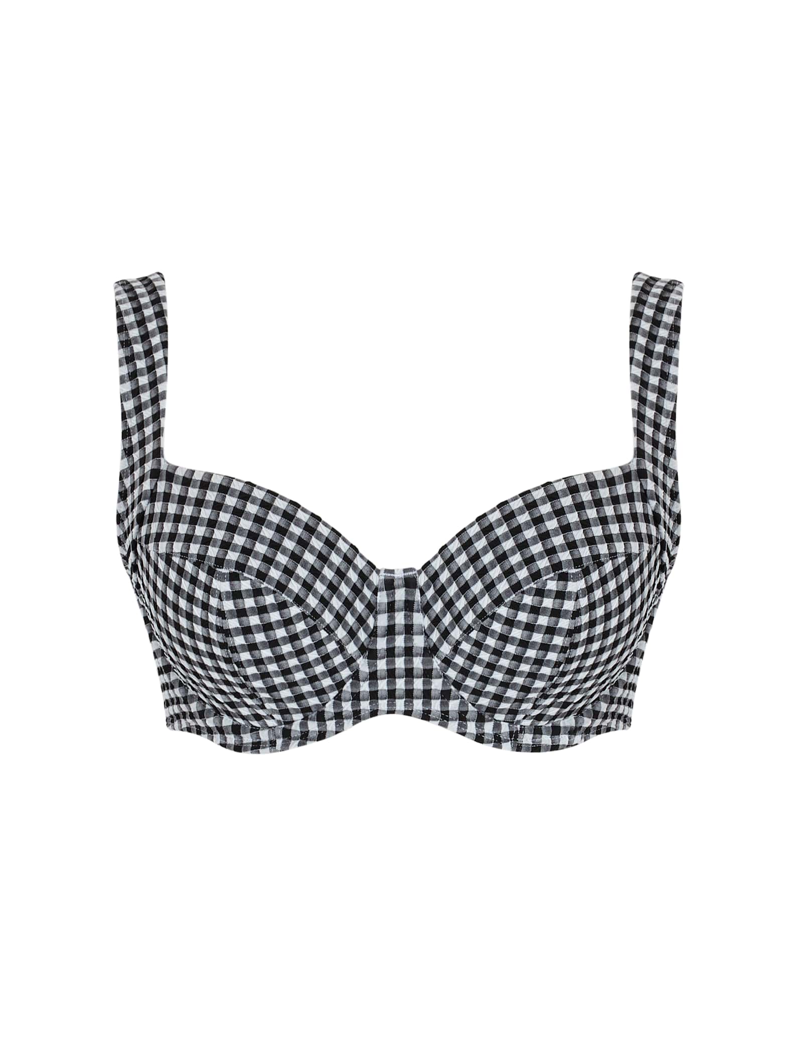 Olivia Textured Gingham Wired Bikini Top - image 1