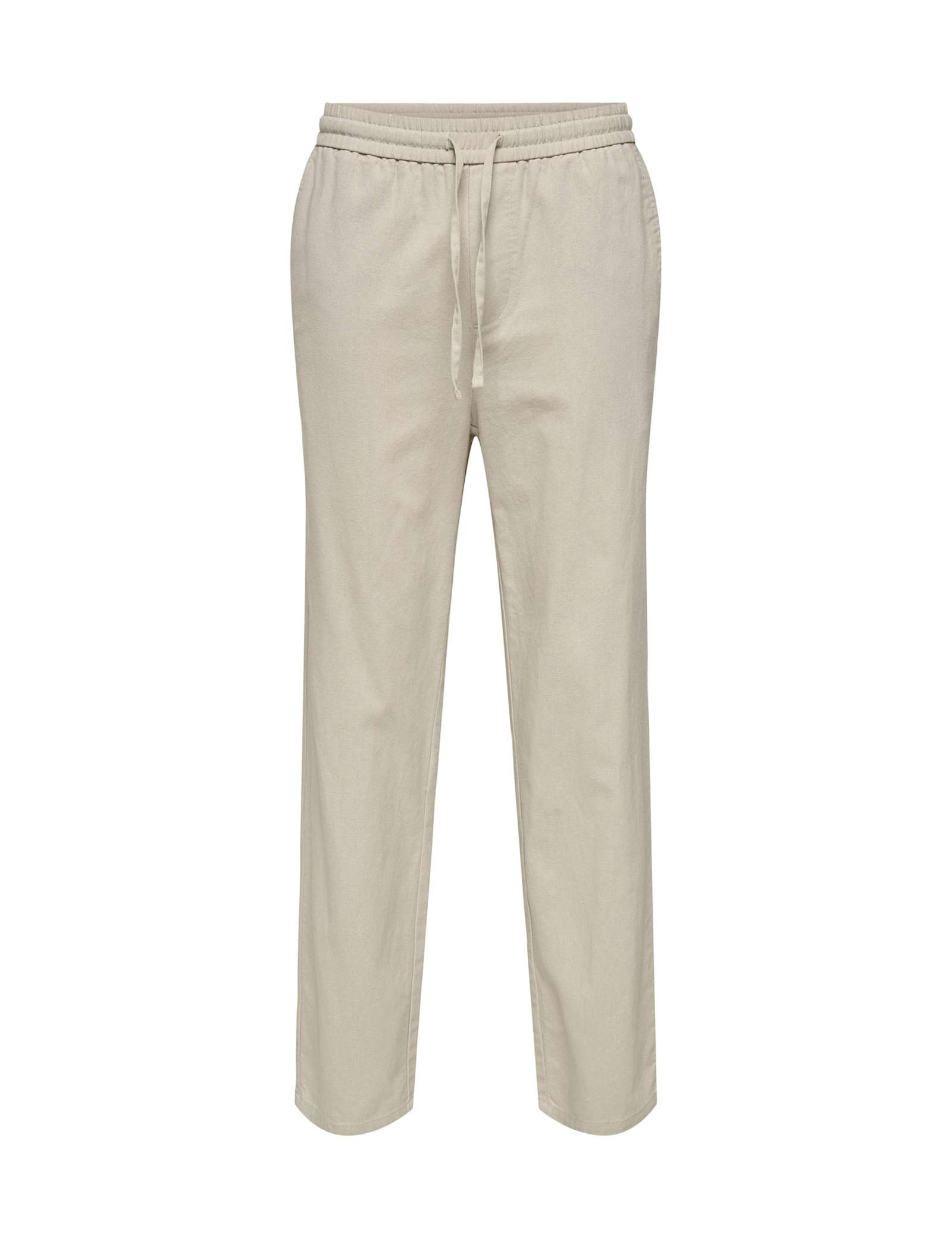Straight Fit Cotton Rich Trousers with Linen - image 1