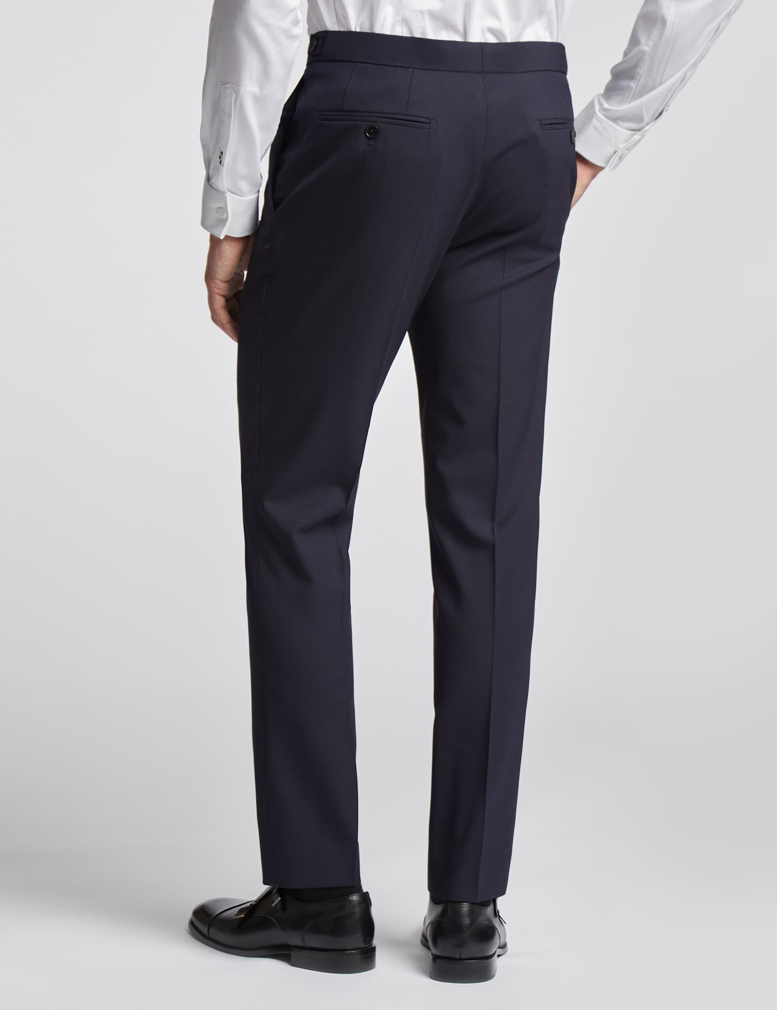 Slim Fit Wool Rich Plain Tuxedo Trousers - image 4