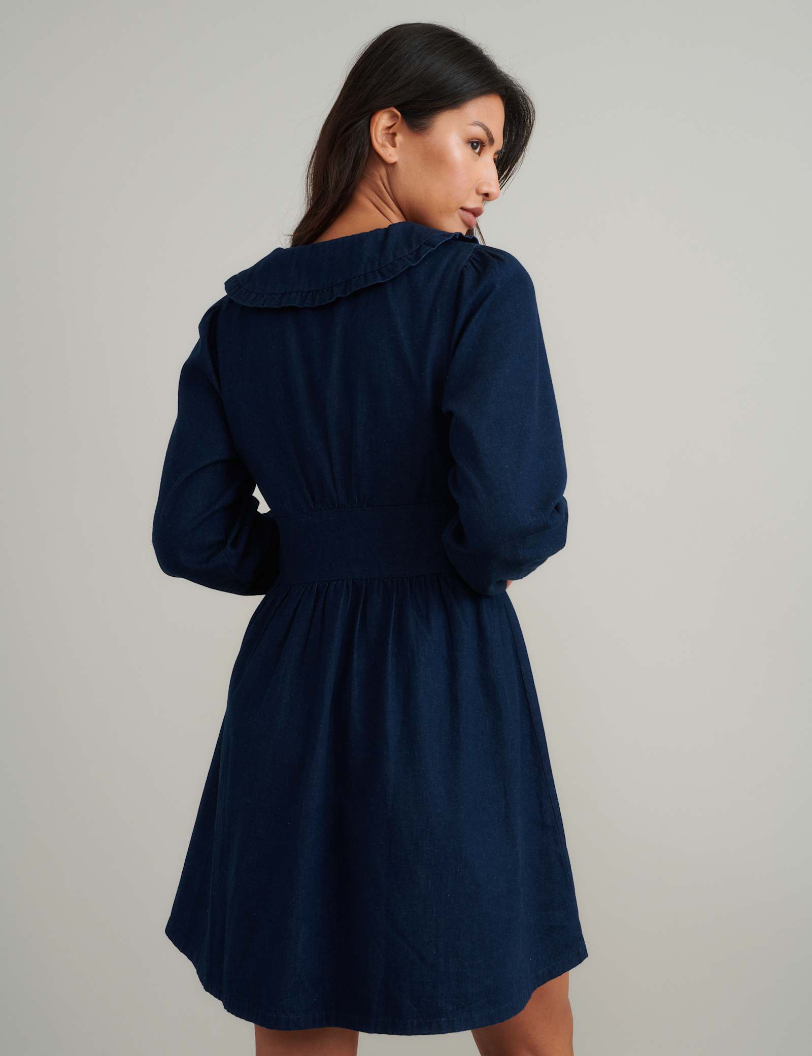 Denim Collared Mini Tea Dress - image 5