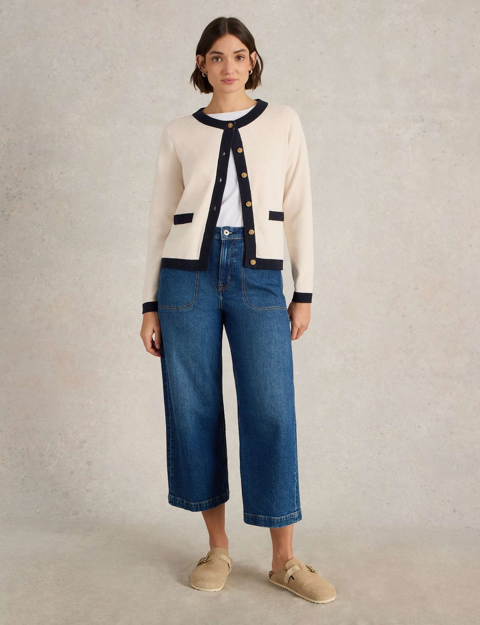 Pure Cotton Crew Neck Button Front Cardigan - image 2