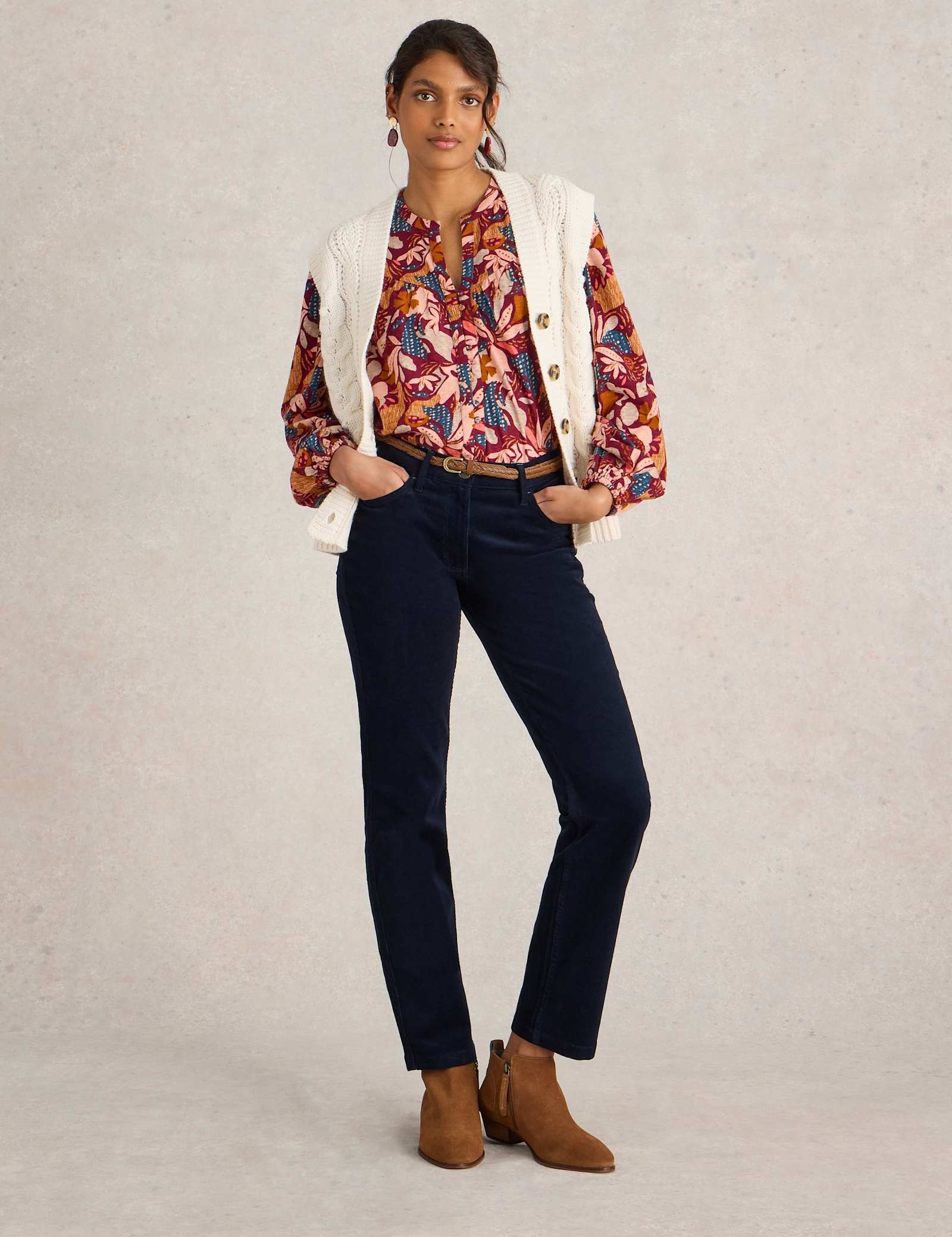 Cord Straight Leg Trousers - image 2