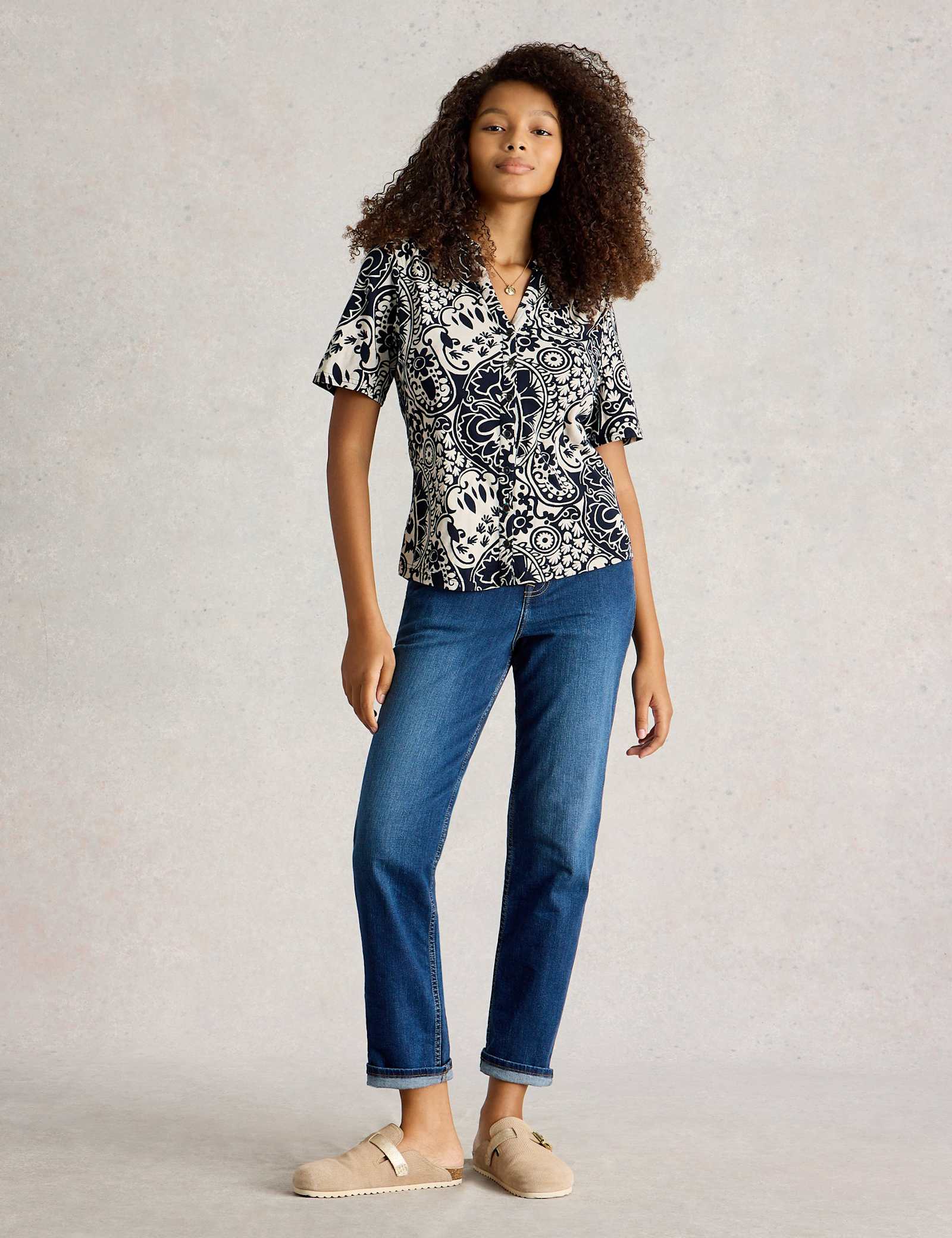 Pure Cotton Printed Collared Shirt - image 3