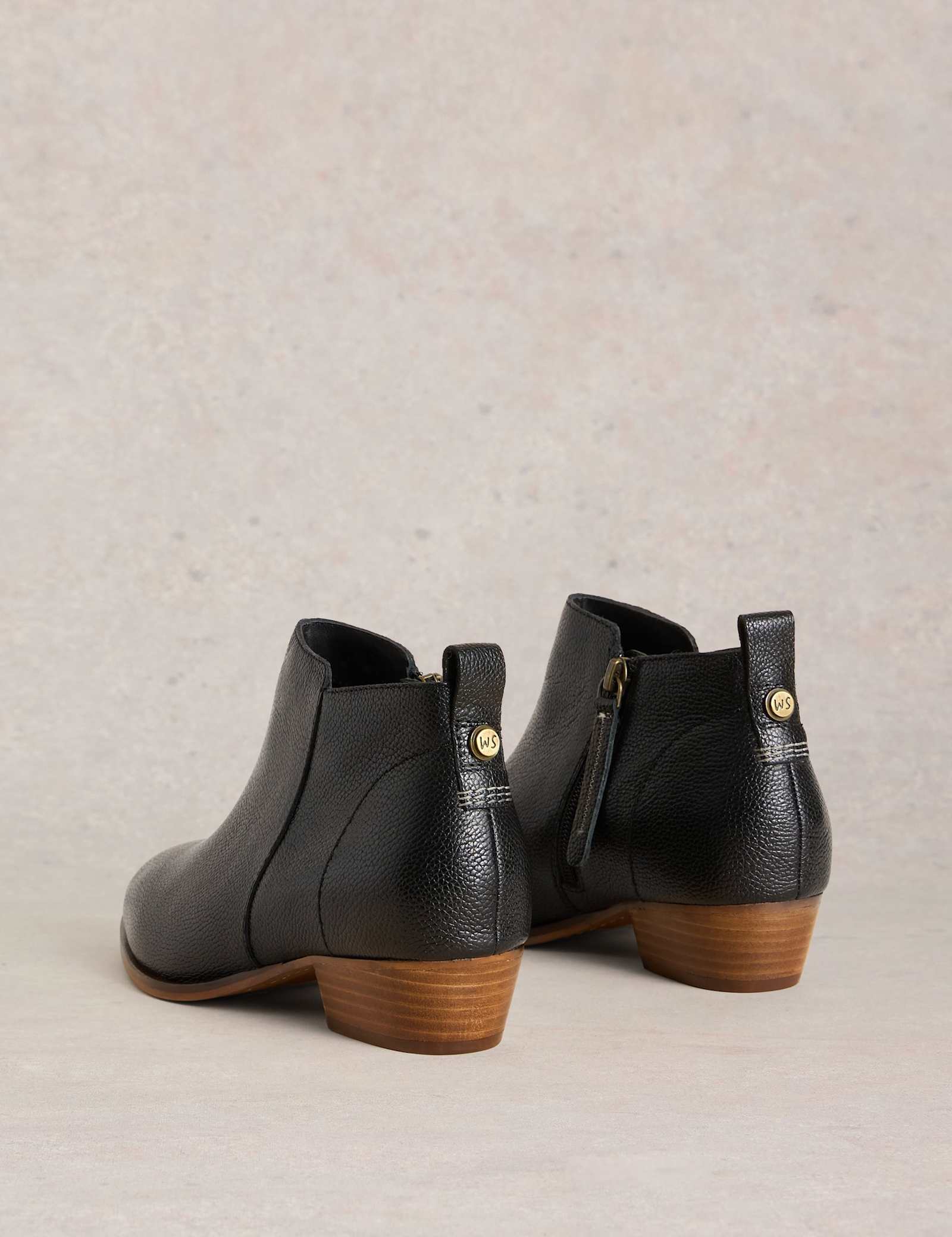 Leather Block Heel Ankle Boots - image 4