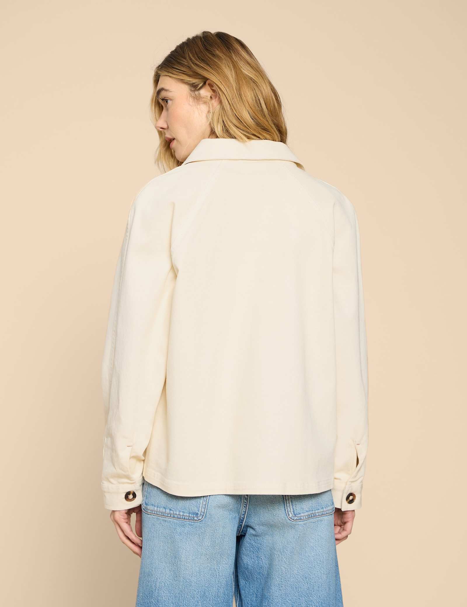 Denim Collared Relaxed Jacket - image 4