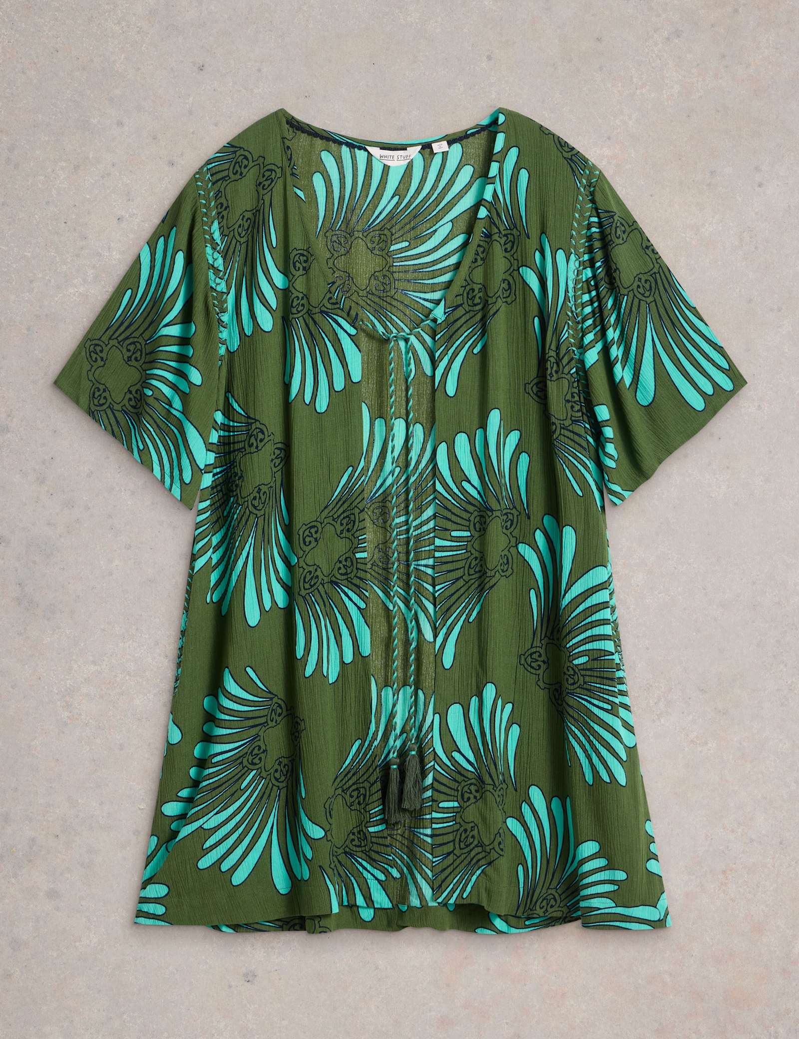 Printed V-Neck Mini Kaftan - image 1