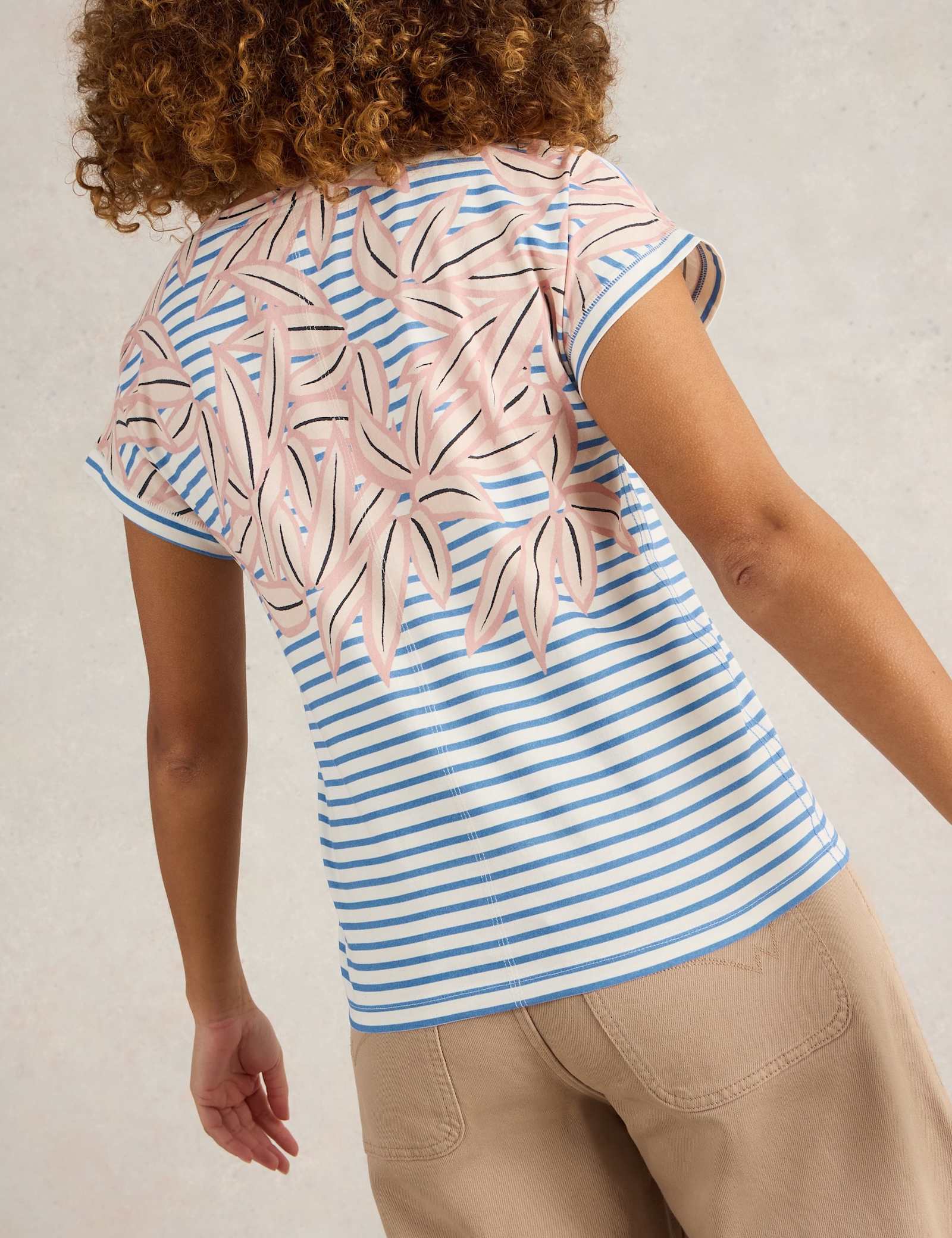 Pure Cotton Printed Notch Neck TShirt - image 5