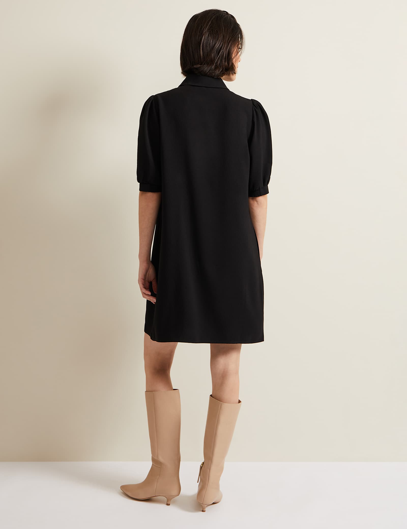 Collared Button Detail Mini Swing Dress - image 4