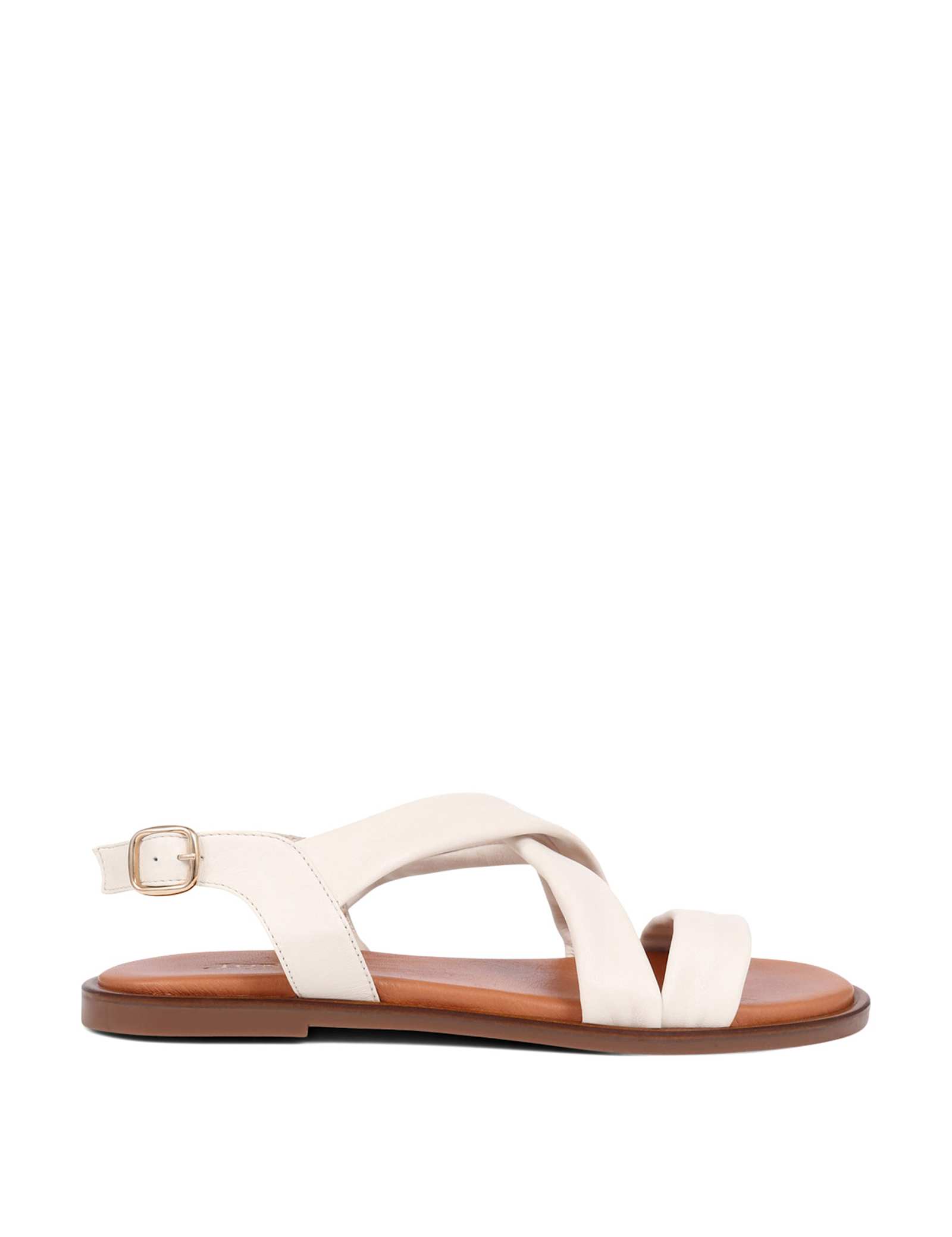Leather Ankle Strap Flat Sandals - image 3