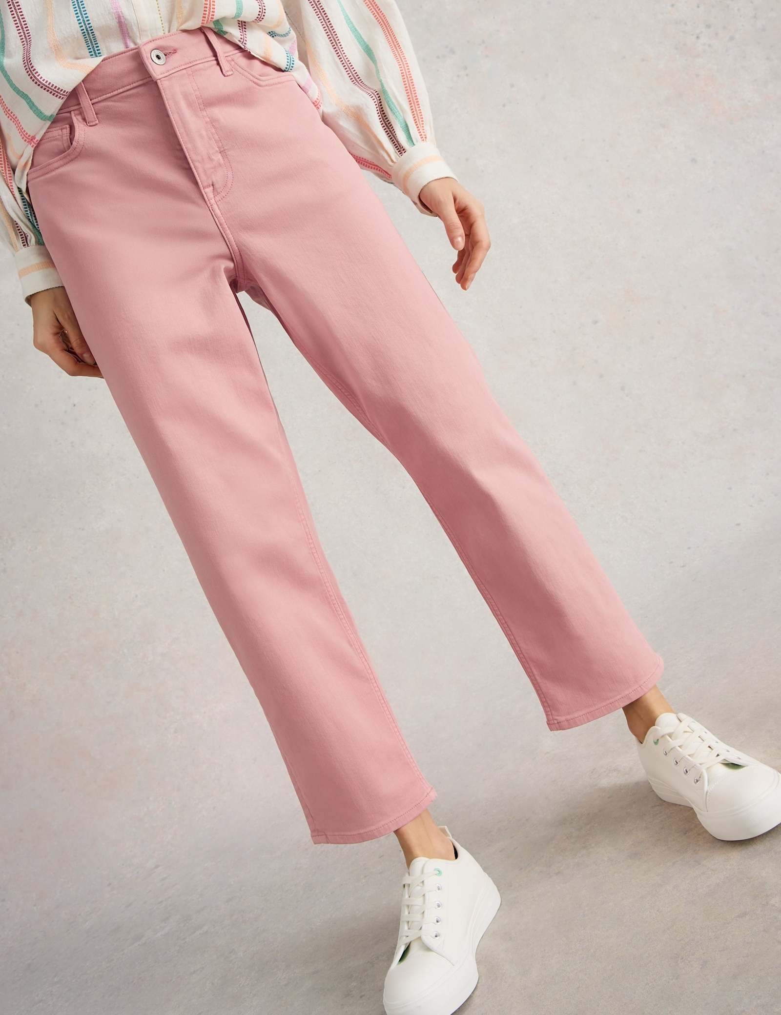 Mid Rise Straight Leg Cropped Jeans - image 4