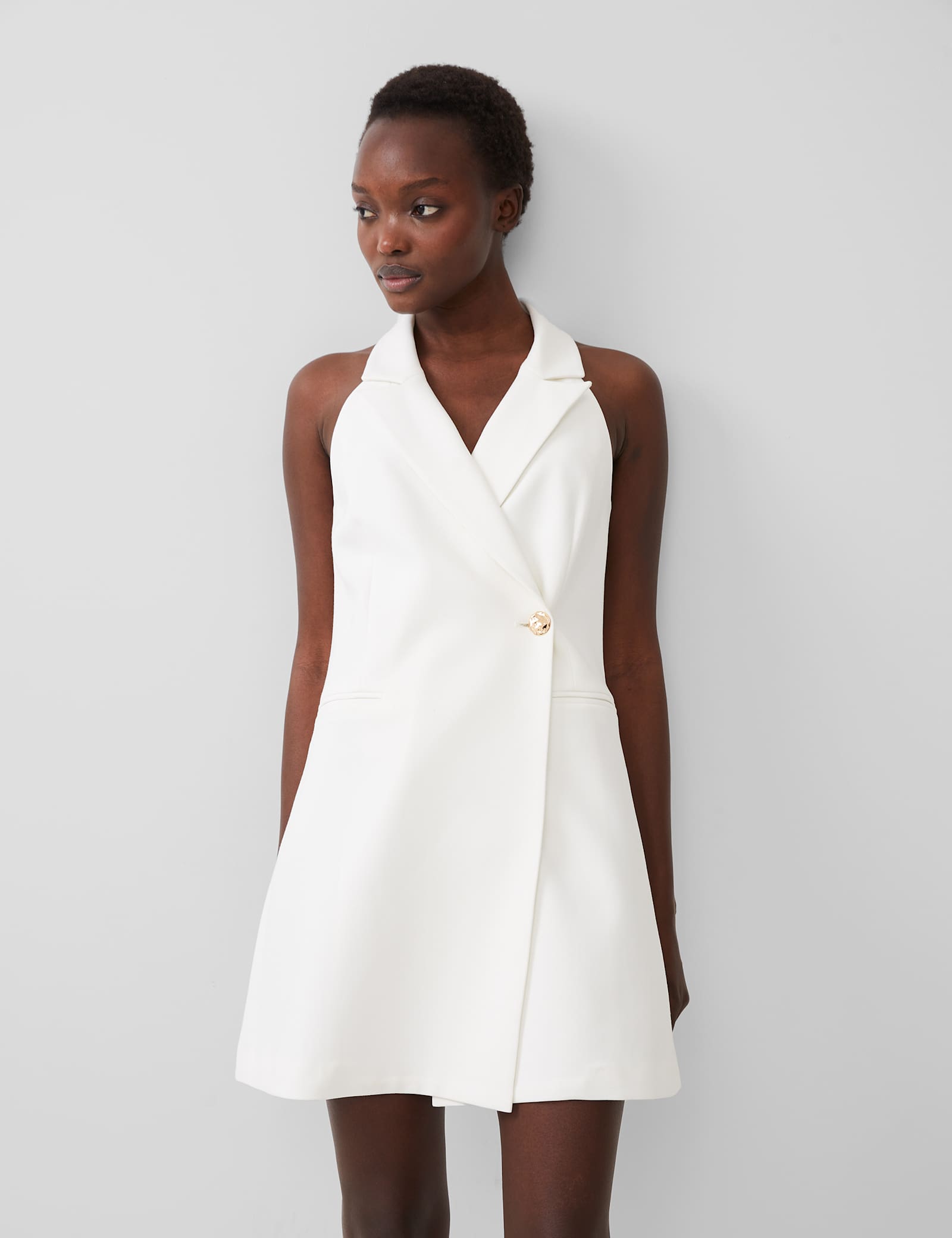 Collared Mini Tailored Dress - image 3