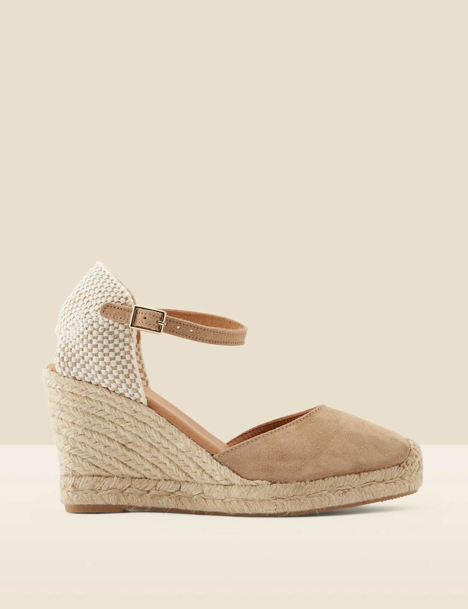 Suede Ankle Strap Wedge Espadrilles - image 1