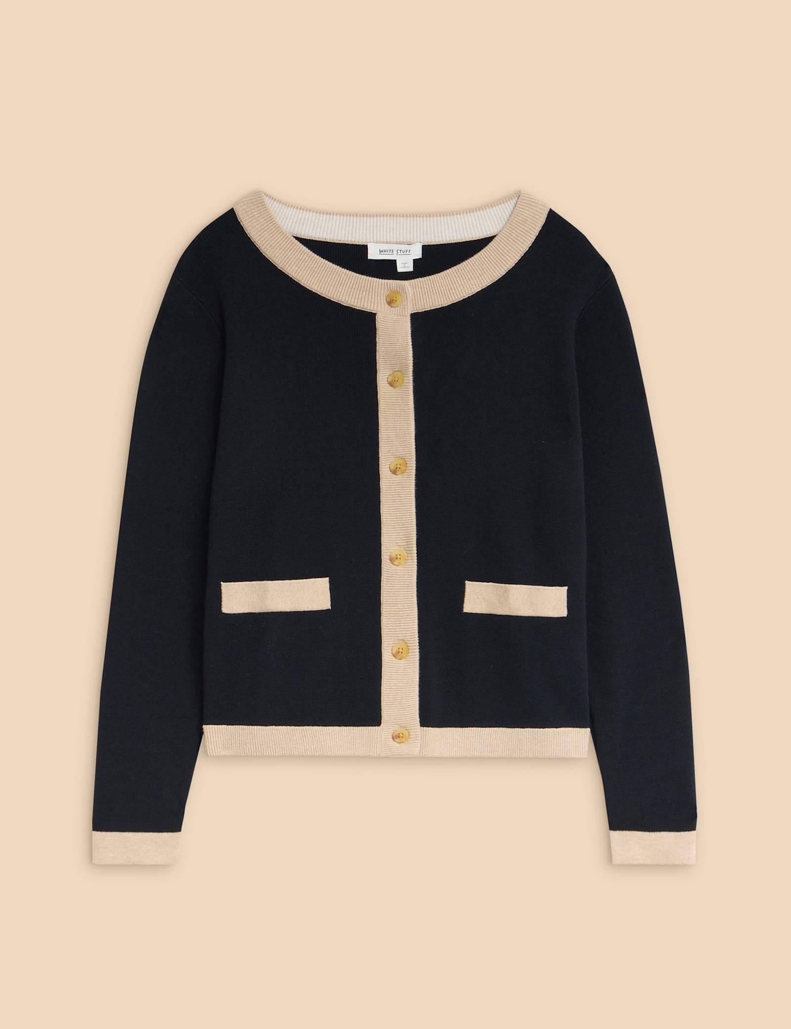 Pure Cotton Contrast Trim Cardigan - image 1