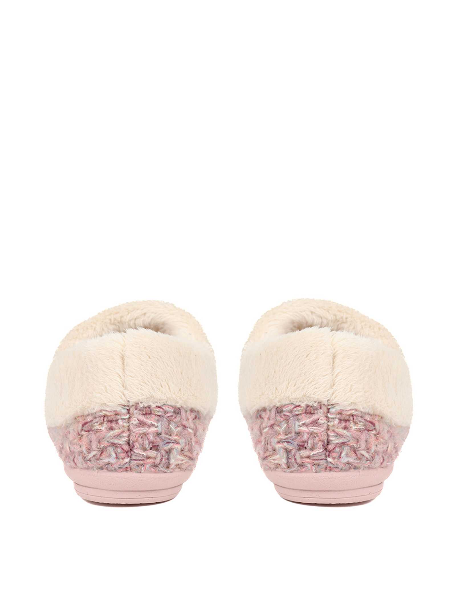Faux Fur Lined Round Toe Slippers - image 5