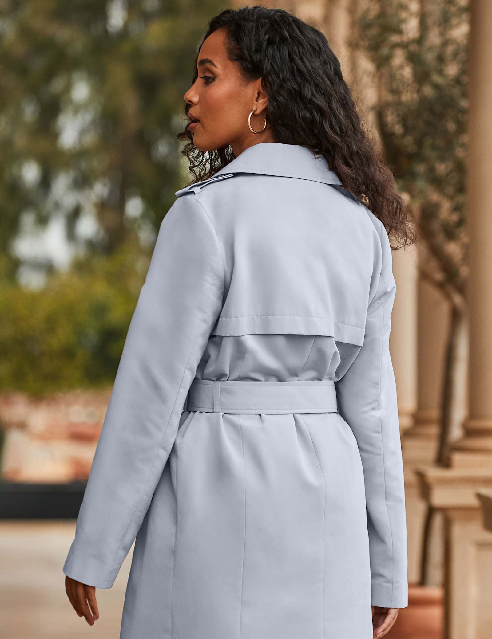 Belted Double Breasted Longline Trench Coat - image 4
